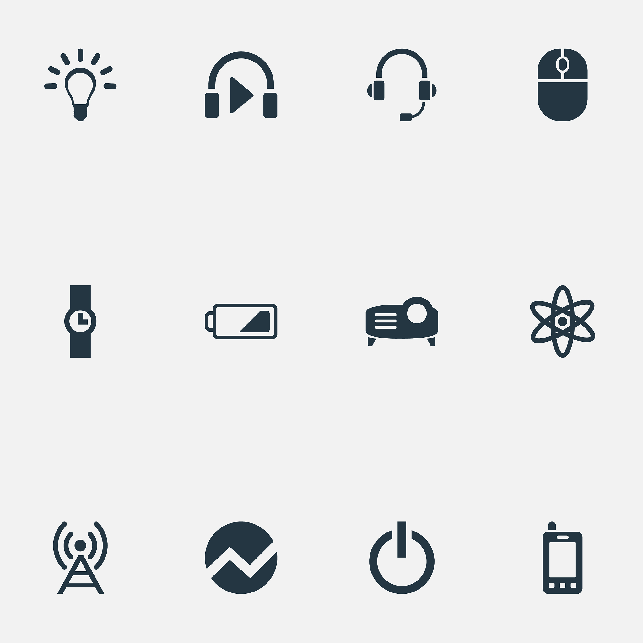 set of simple technology icons