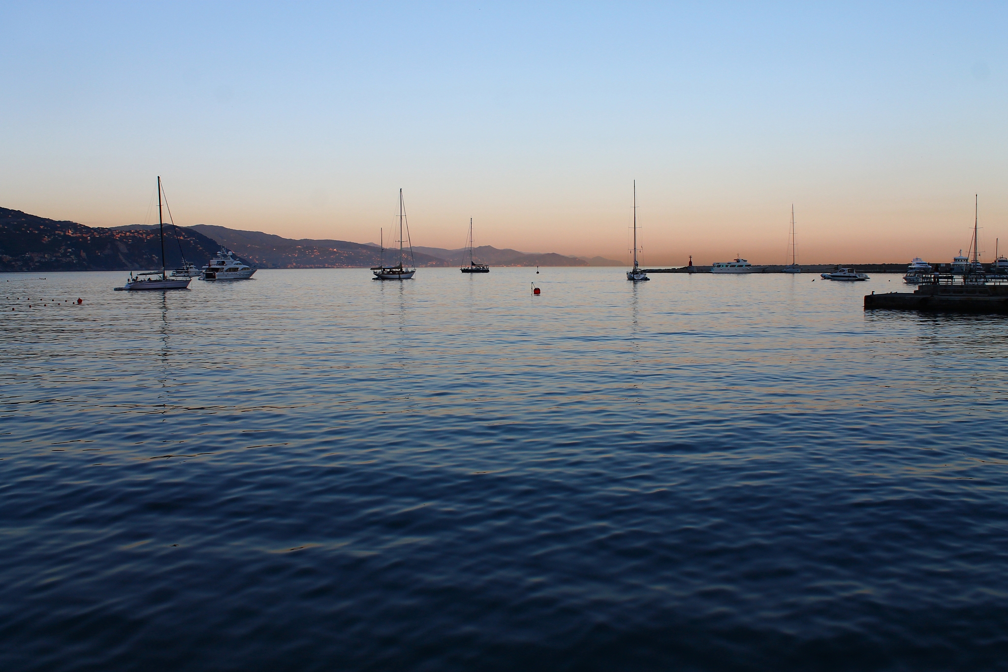 picture of a sunset in liguria in italy