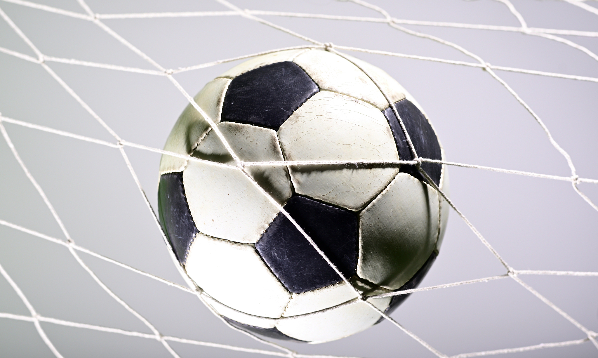 soccer ball in the net