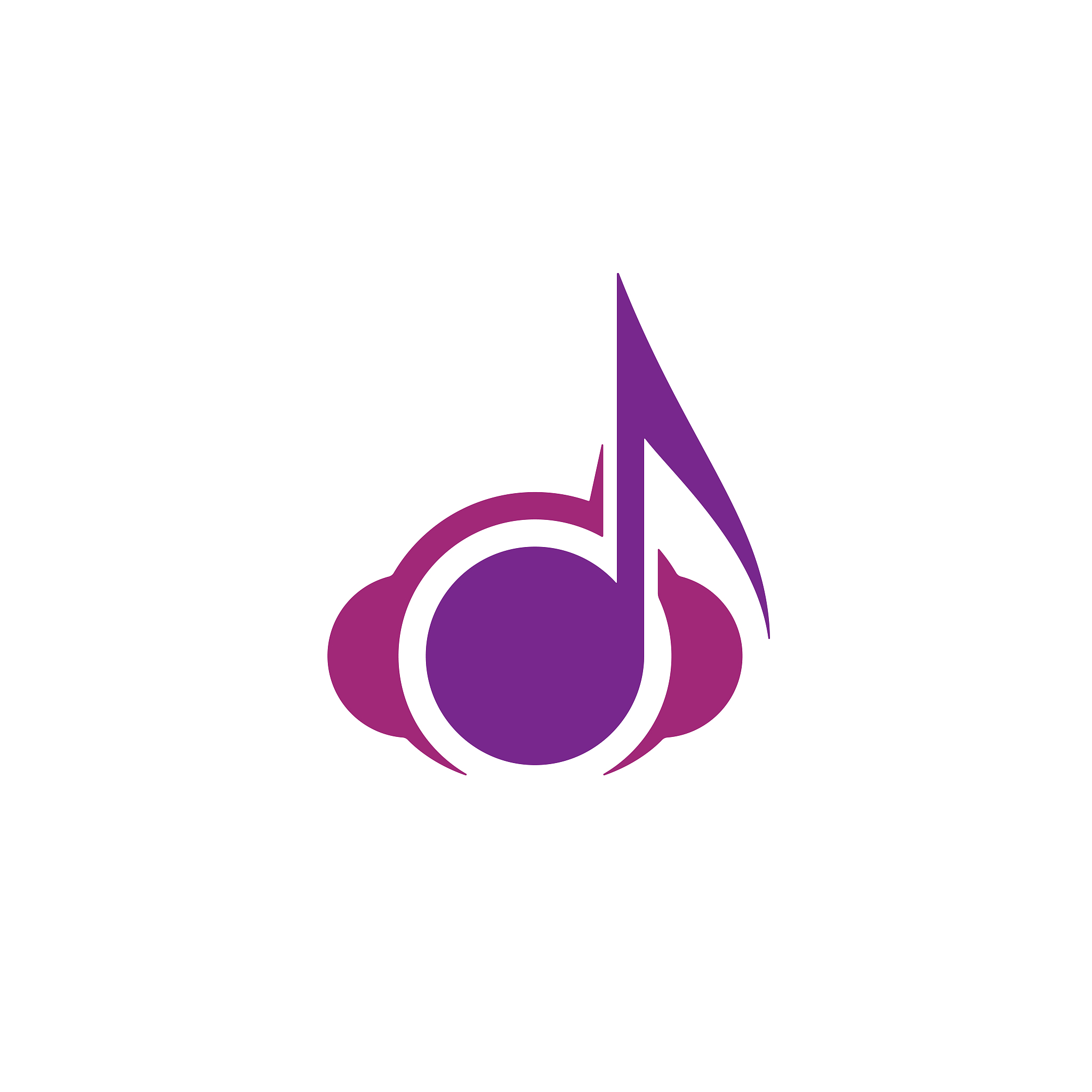 headphones icon with music note