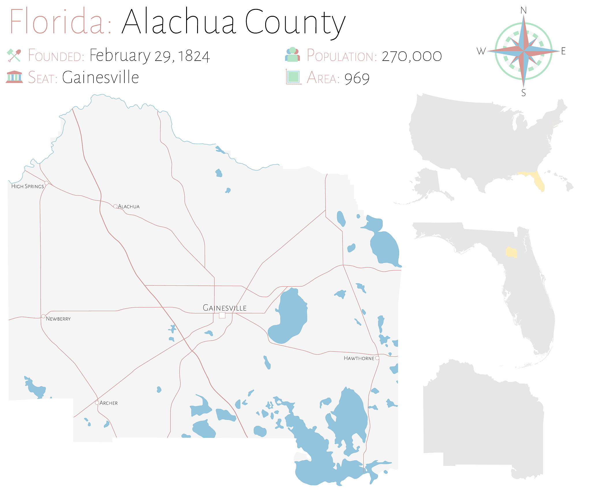 map of alachua county in florida