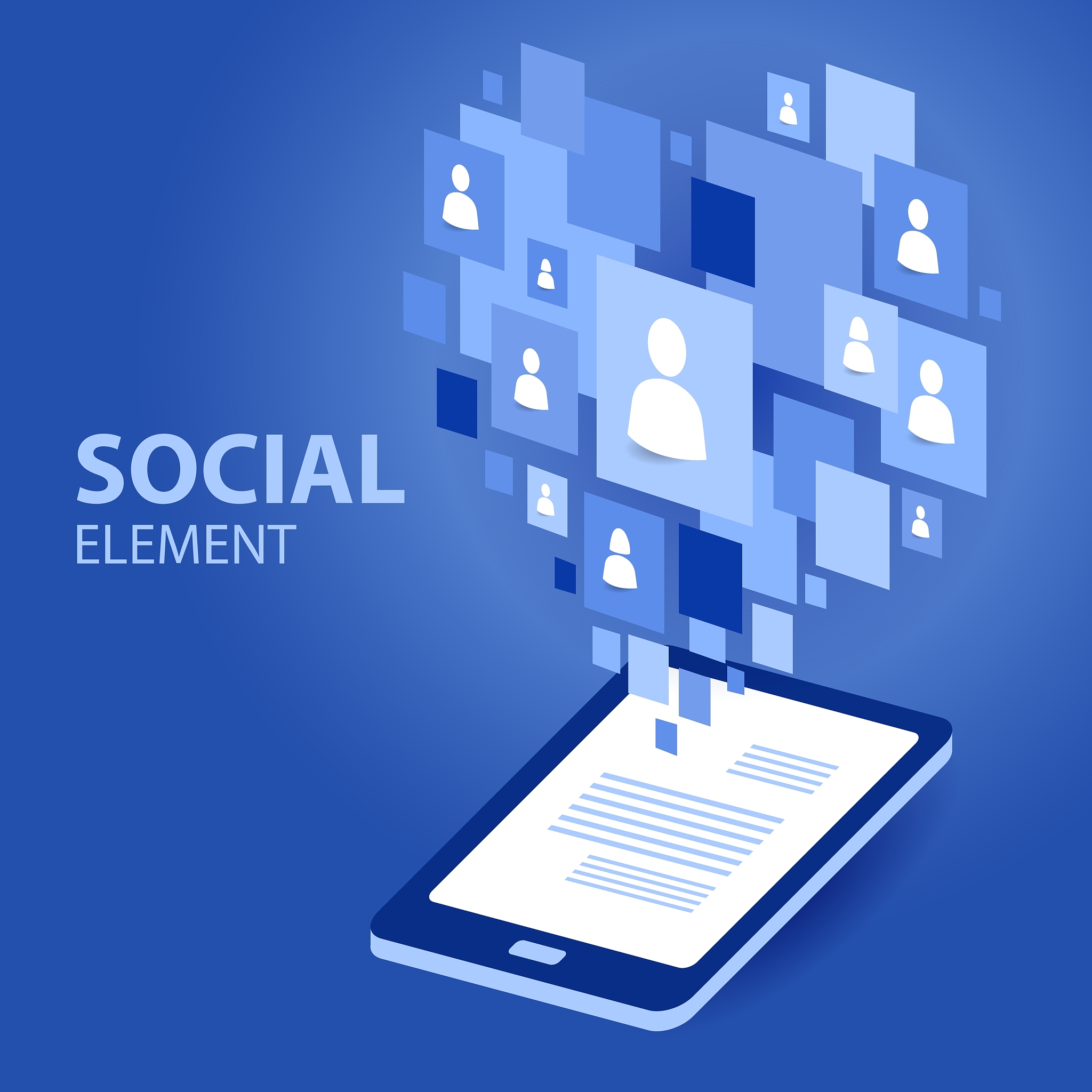 social icon group element flirtation blue