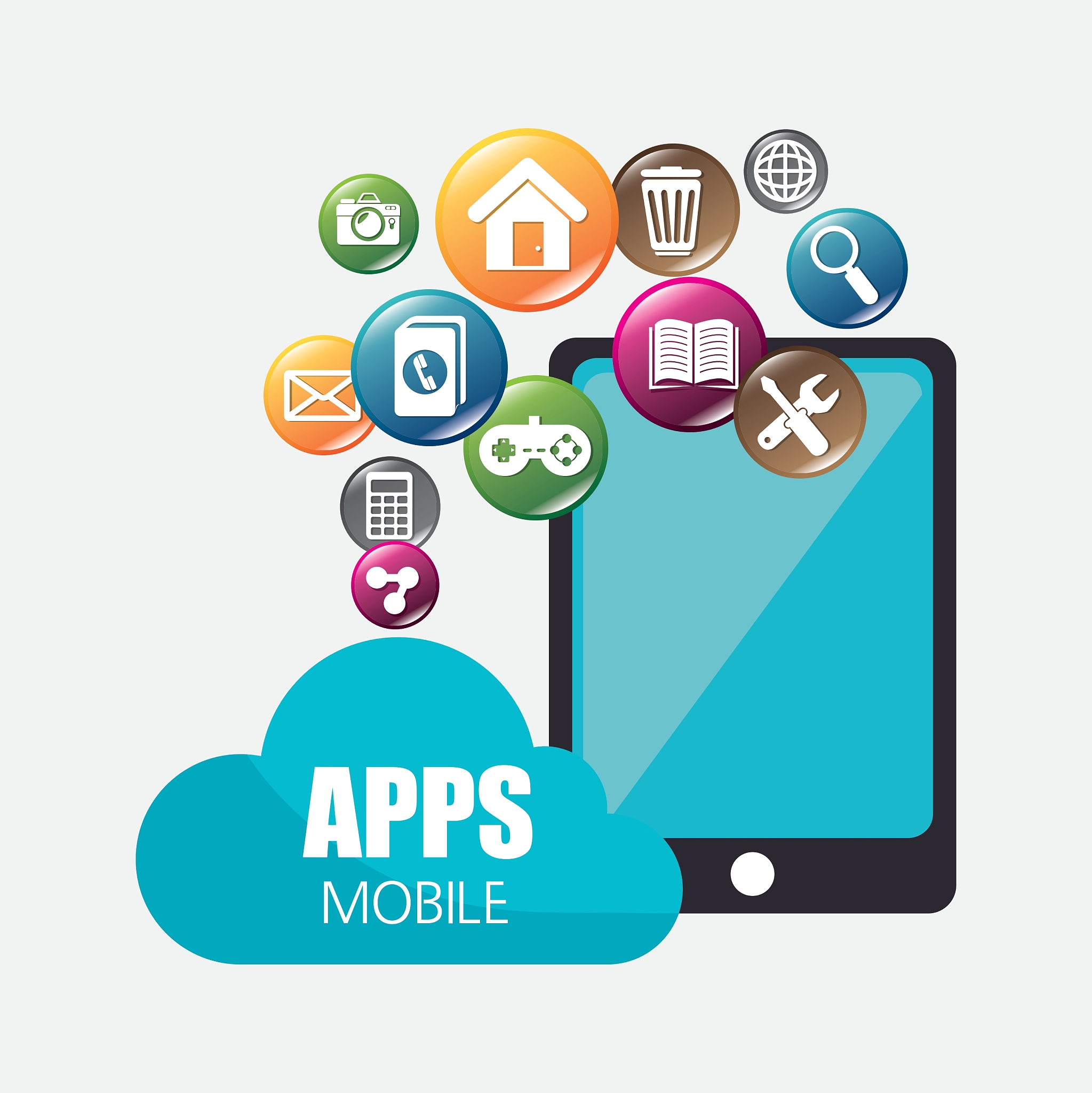 mobile applications and technology icons design