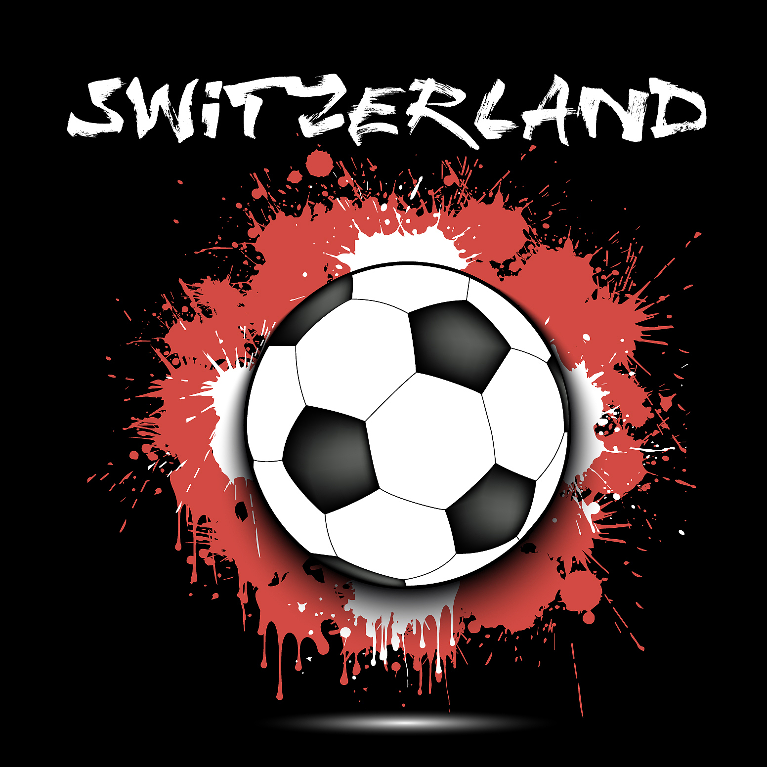 soccer ball and switzerland flag