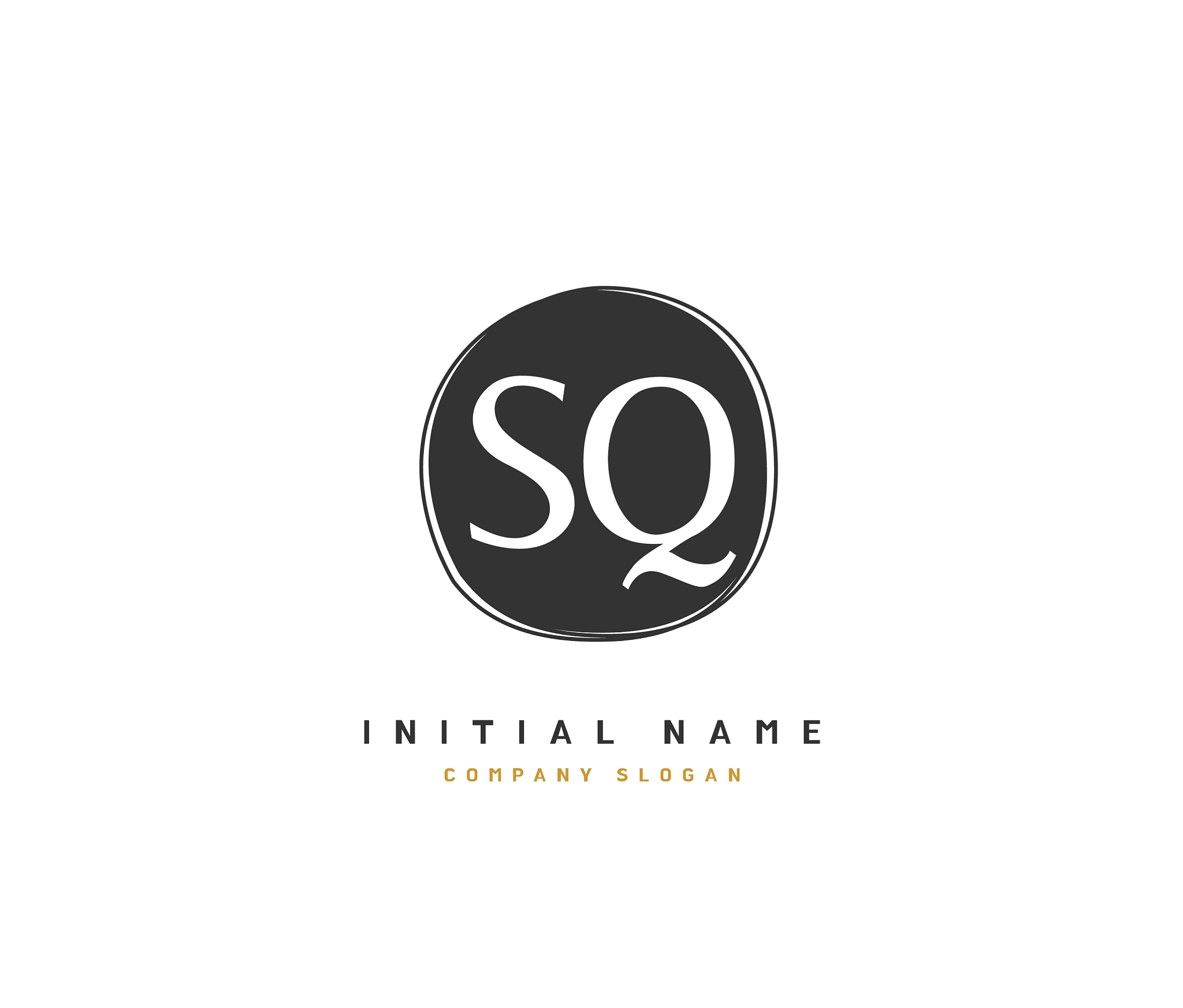 s q sq beauty initial logo handwriting logo of