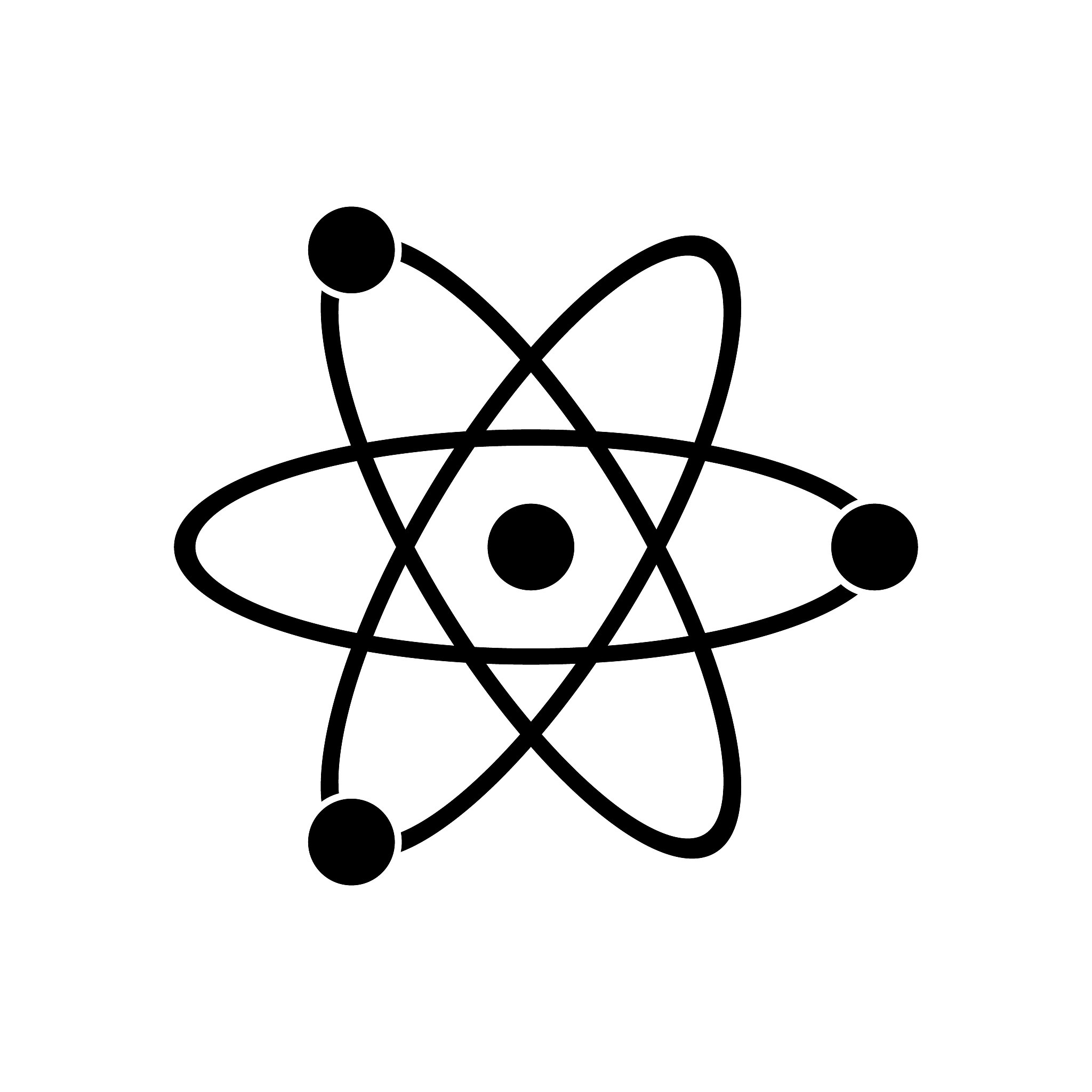 atom model vector icon, chemistry, physics vector icon simple
