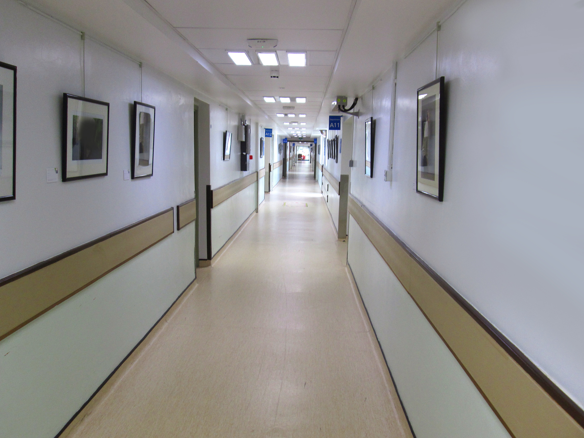 image of nhs hospital corridor, leading to medical treatment roo