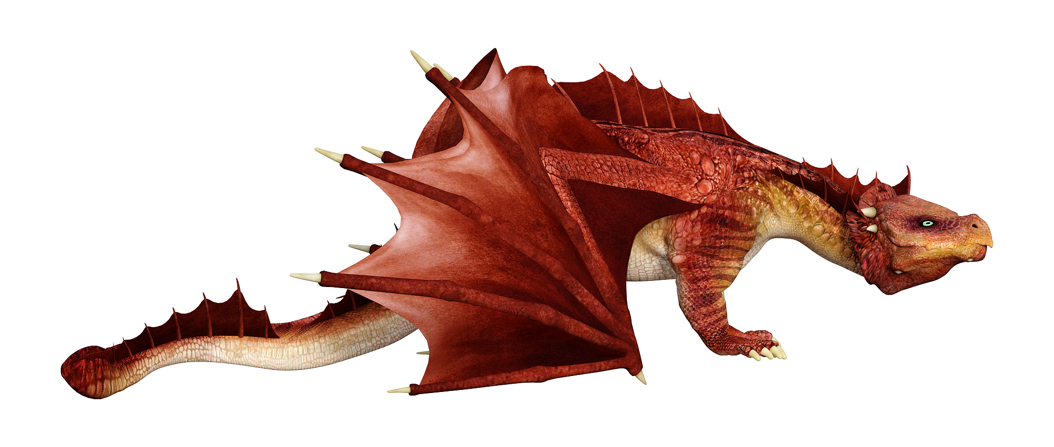 3d illustration fantasy dragon on white