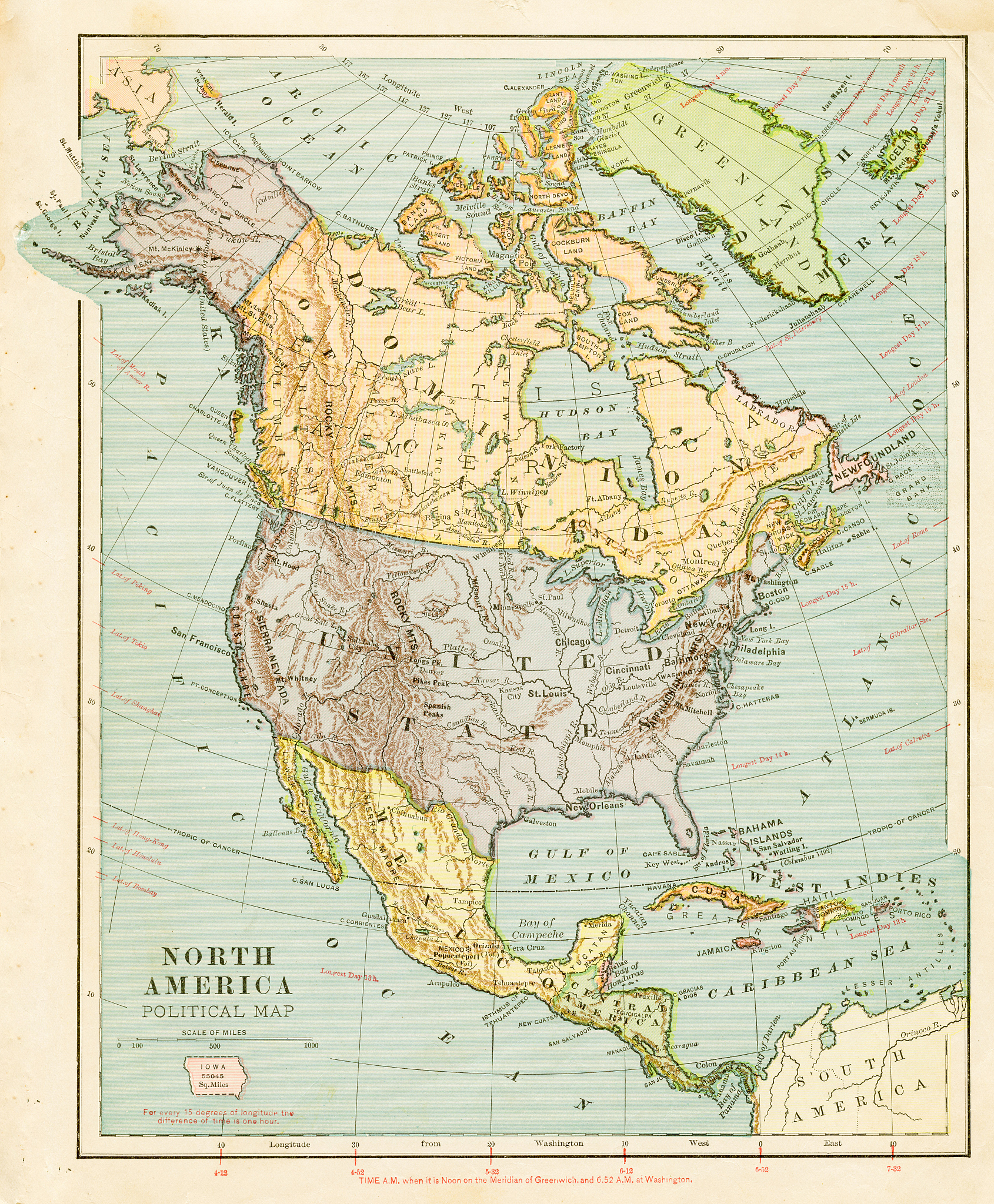 map of north america 1899