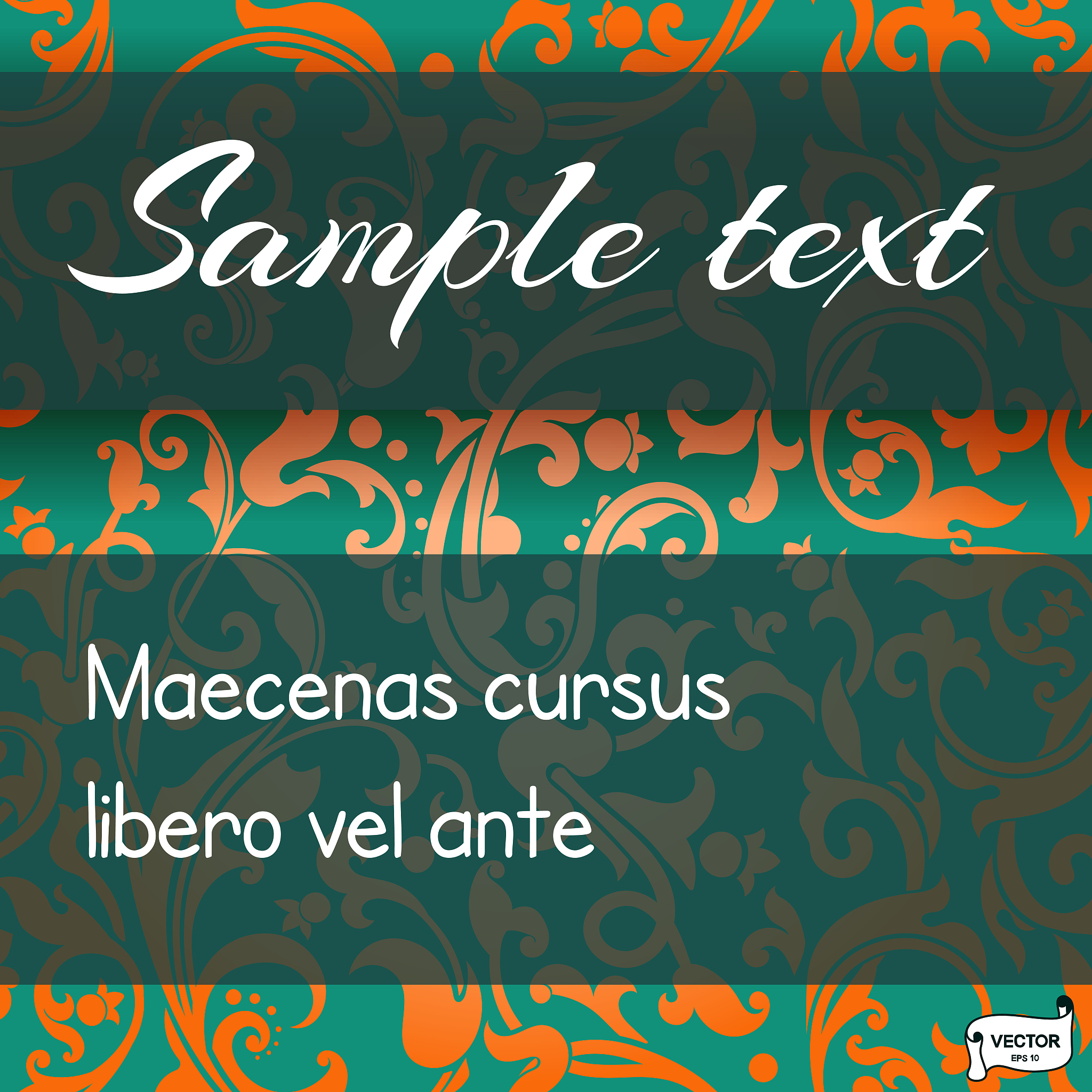 ornamental frame template, green and yellow postcard.