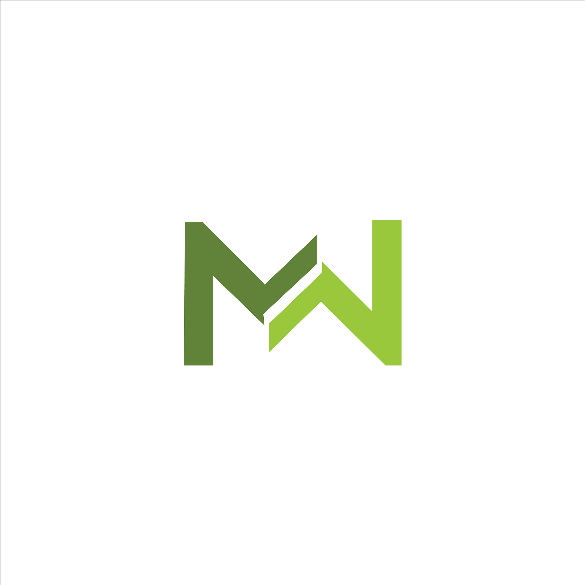 initial letter mw or wm logo design template