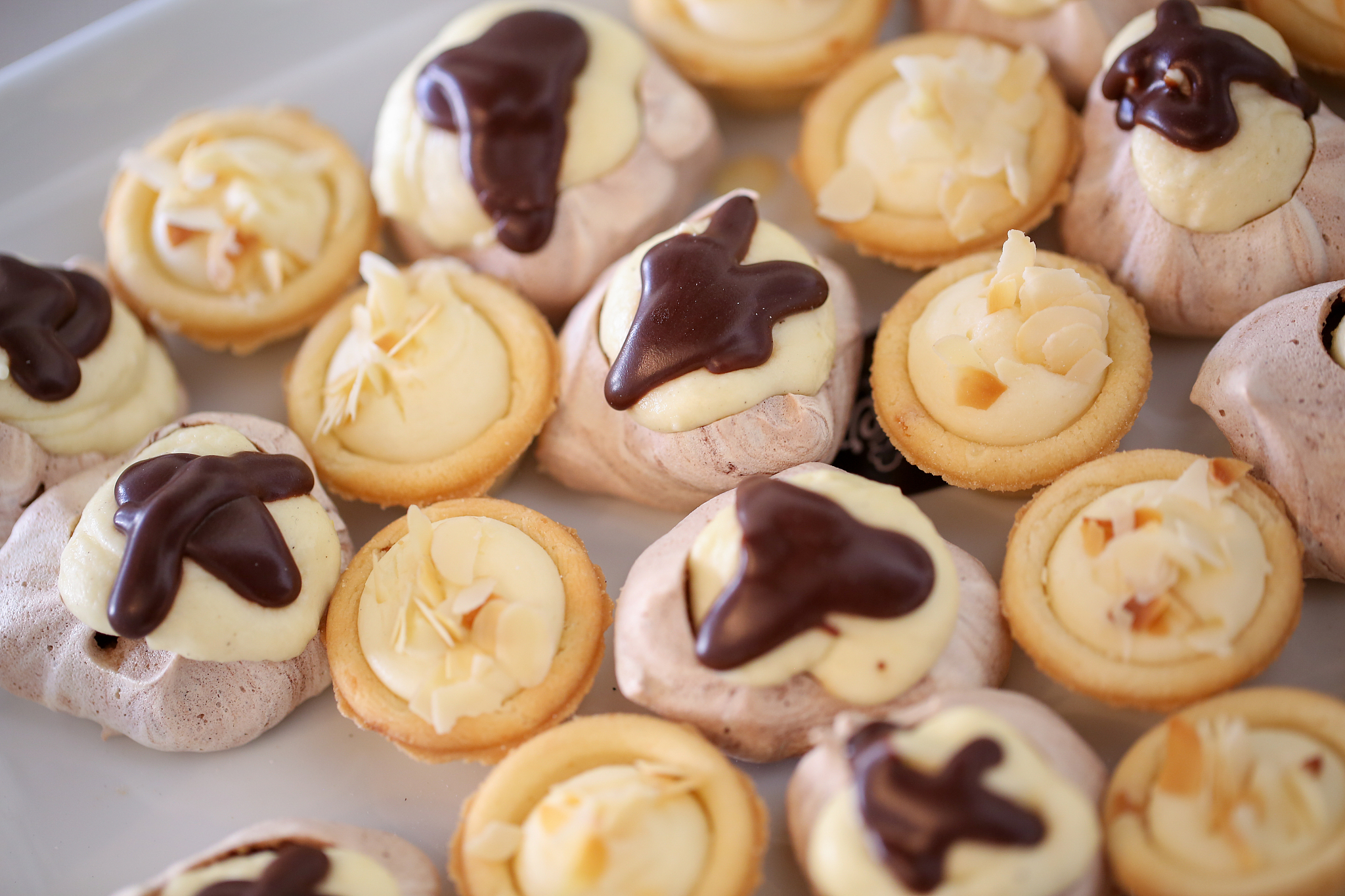 close details of mini cakes, top view