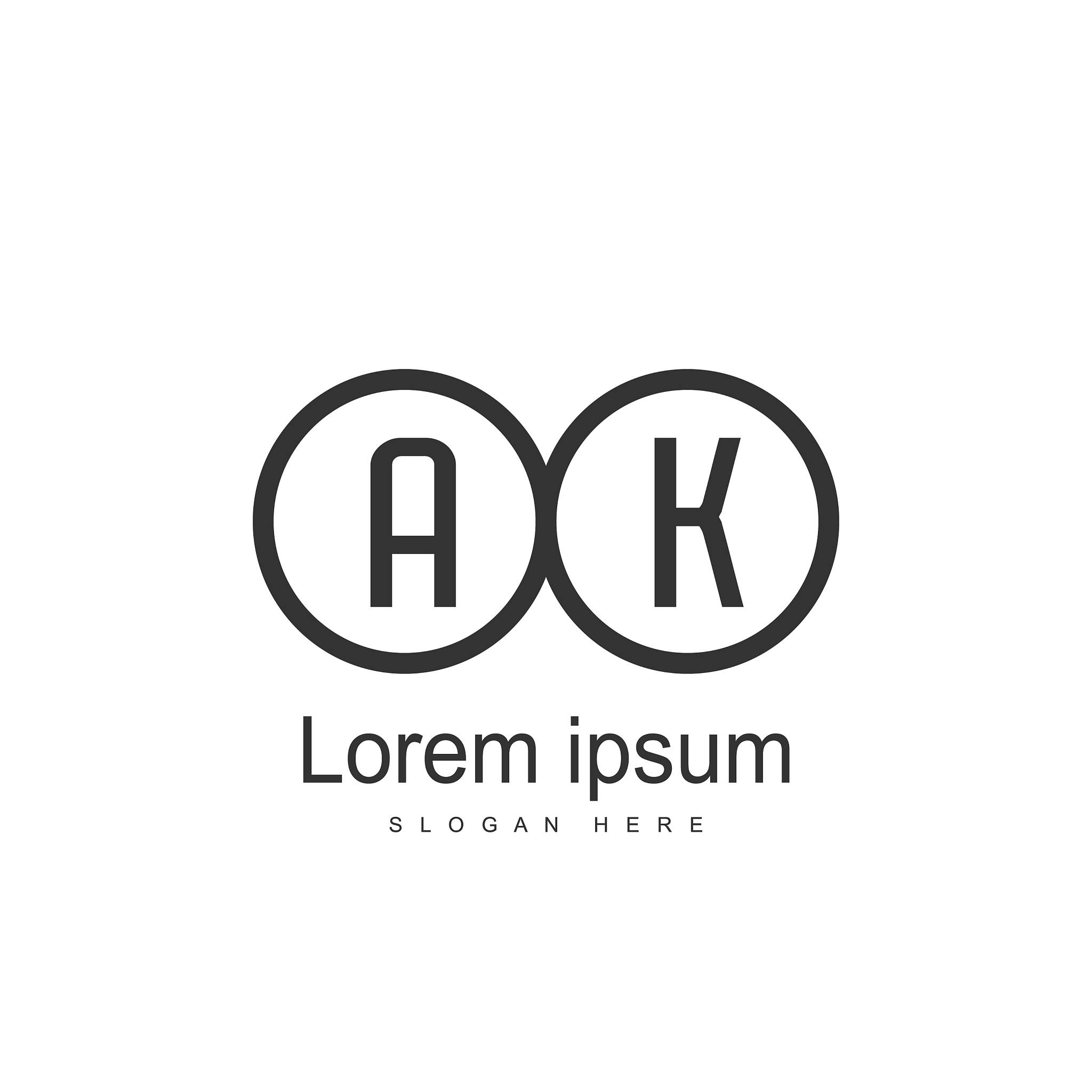 initial letter ak logo template design