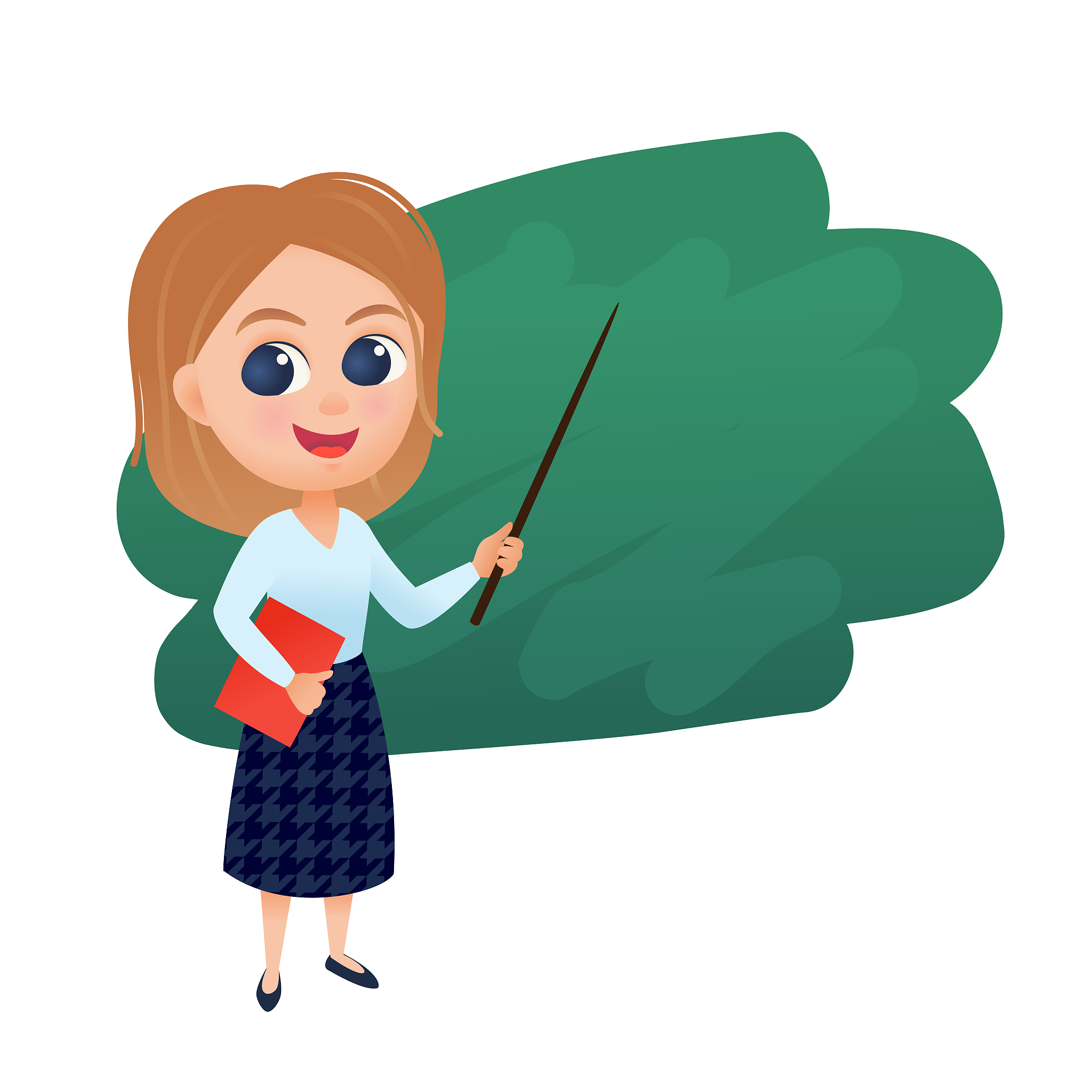 teacher presenter with pointer