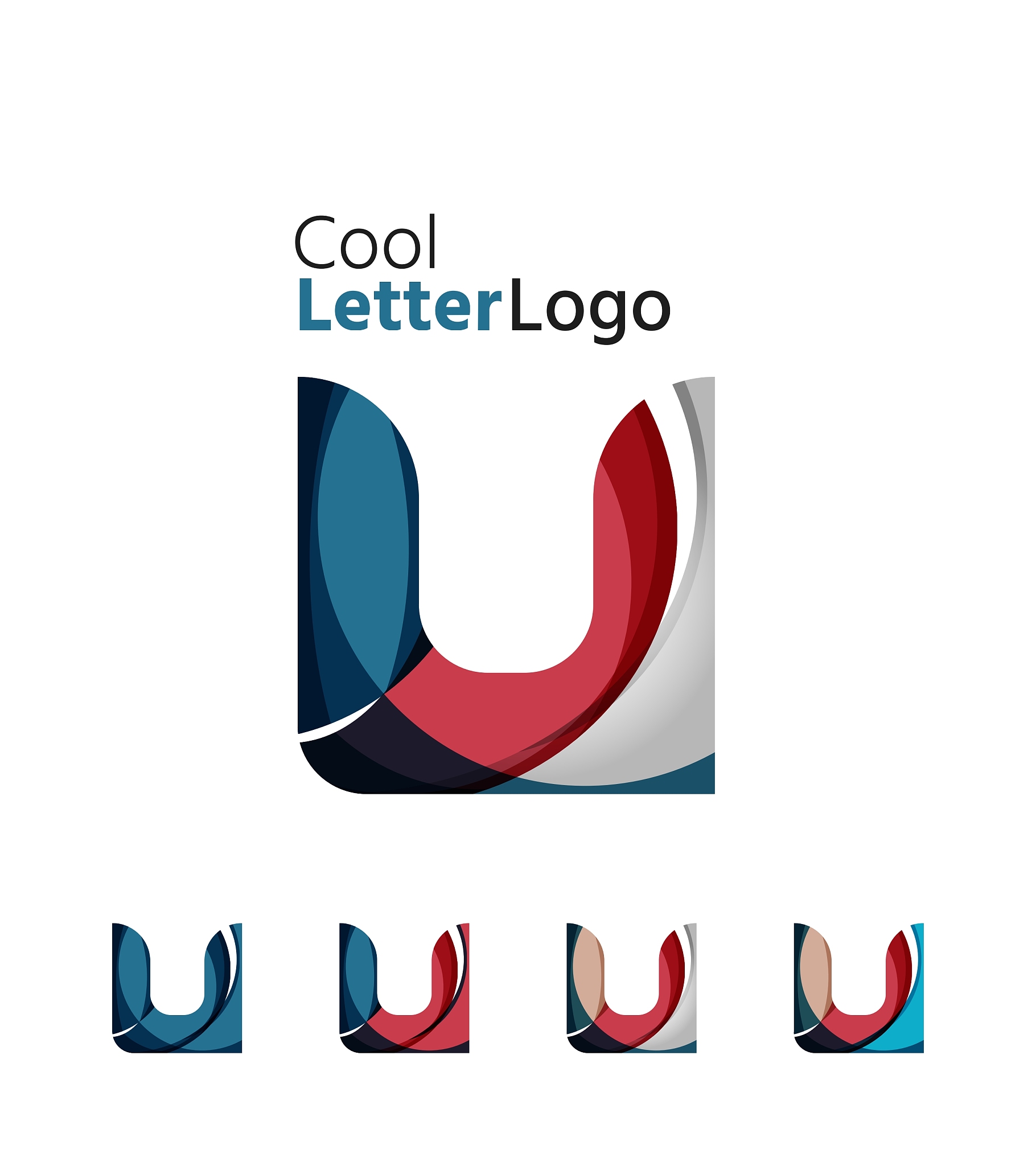 set of abstract u letter company logos business