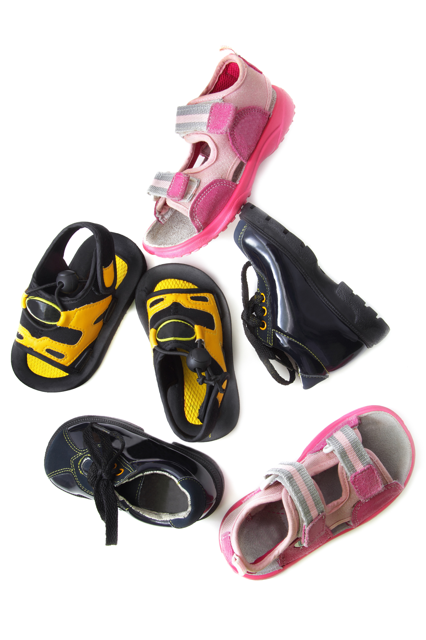 儿童爵士舞鞋 - PU皮革滑入式圆形弹力带舞鞋 (幼儿/小童/大童)