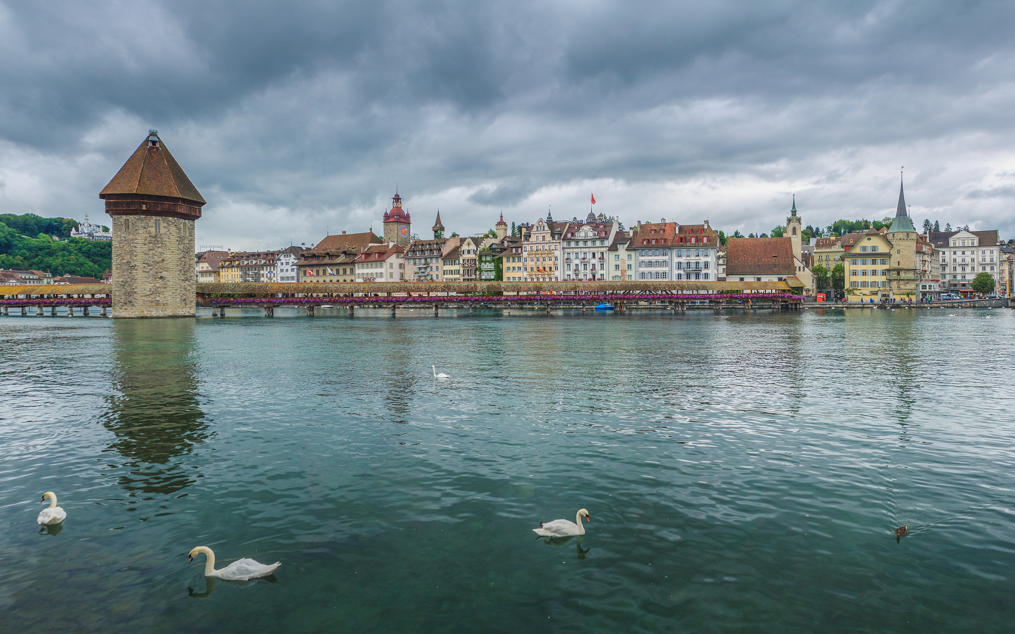 lucerne, switzerland in the rain