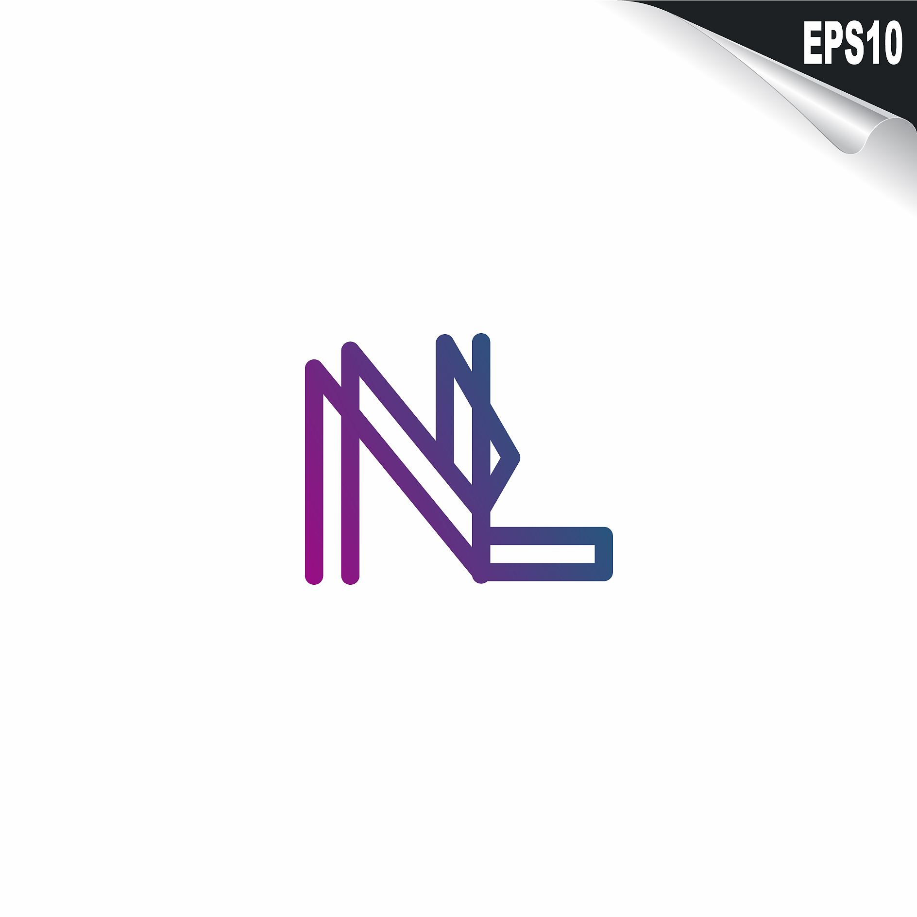 initial nl logo monogram design template simple