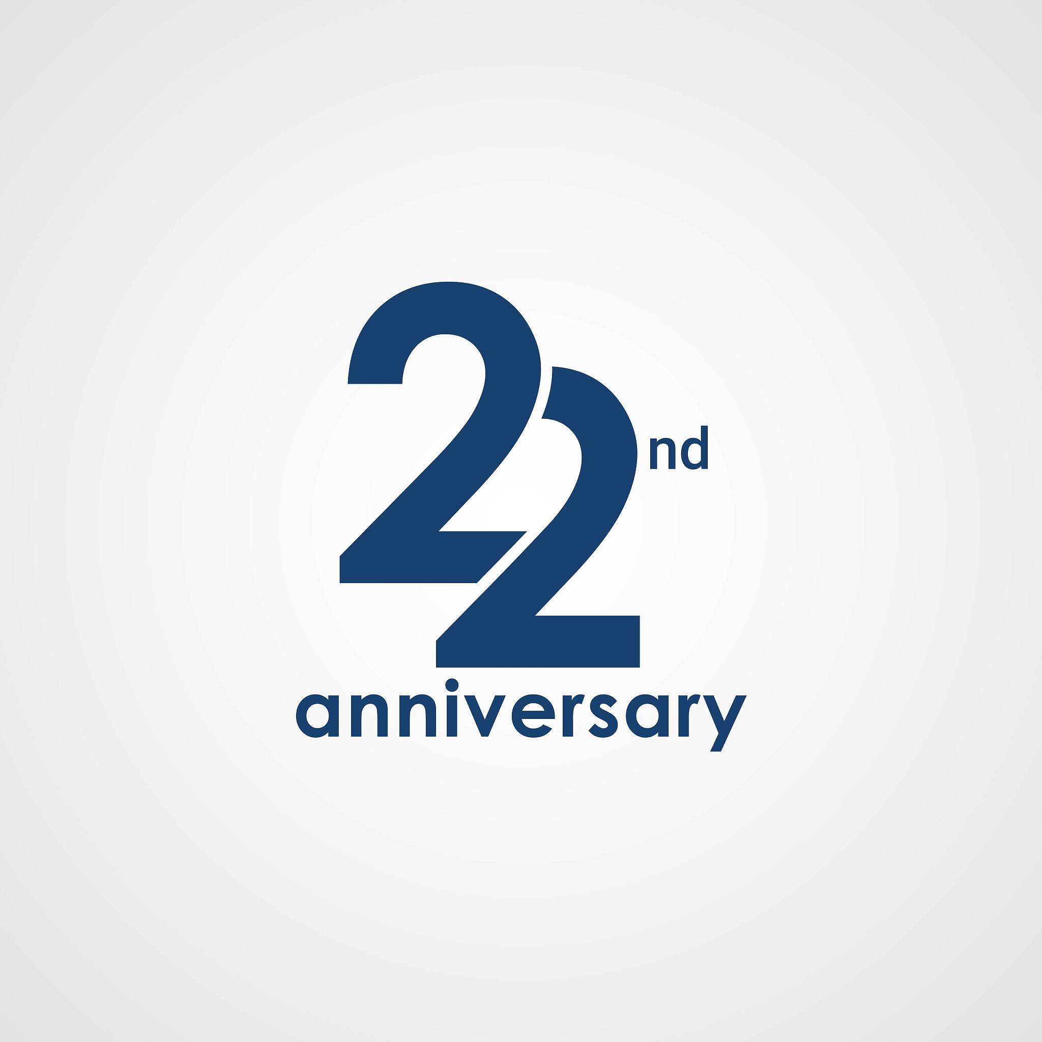 22 years anniversary emblem template design