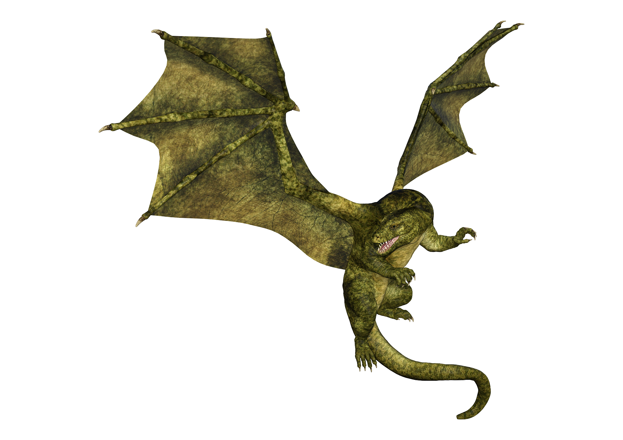 3d illustration fantasy dragon on white