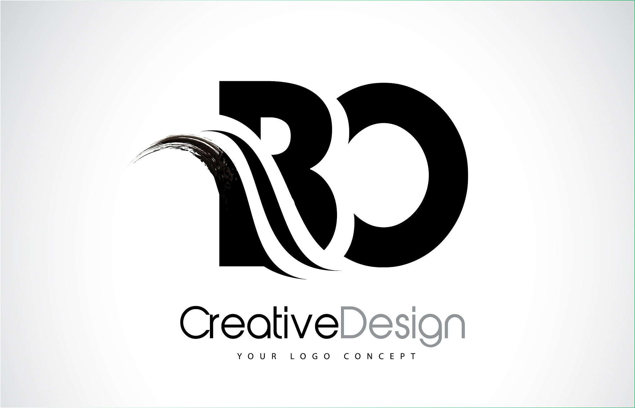 bo b o creative brush black letters design with