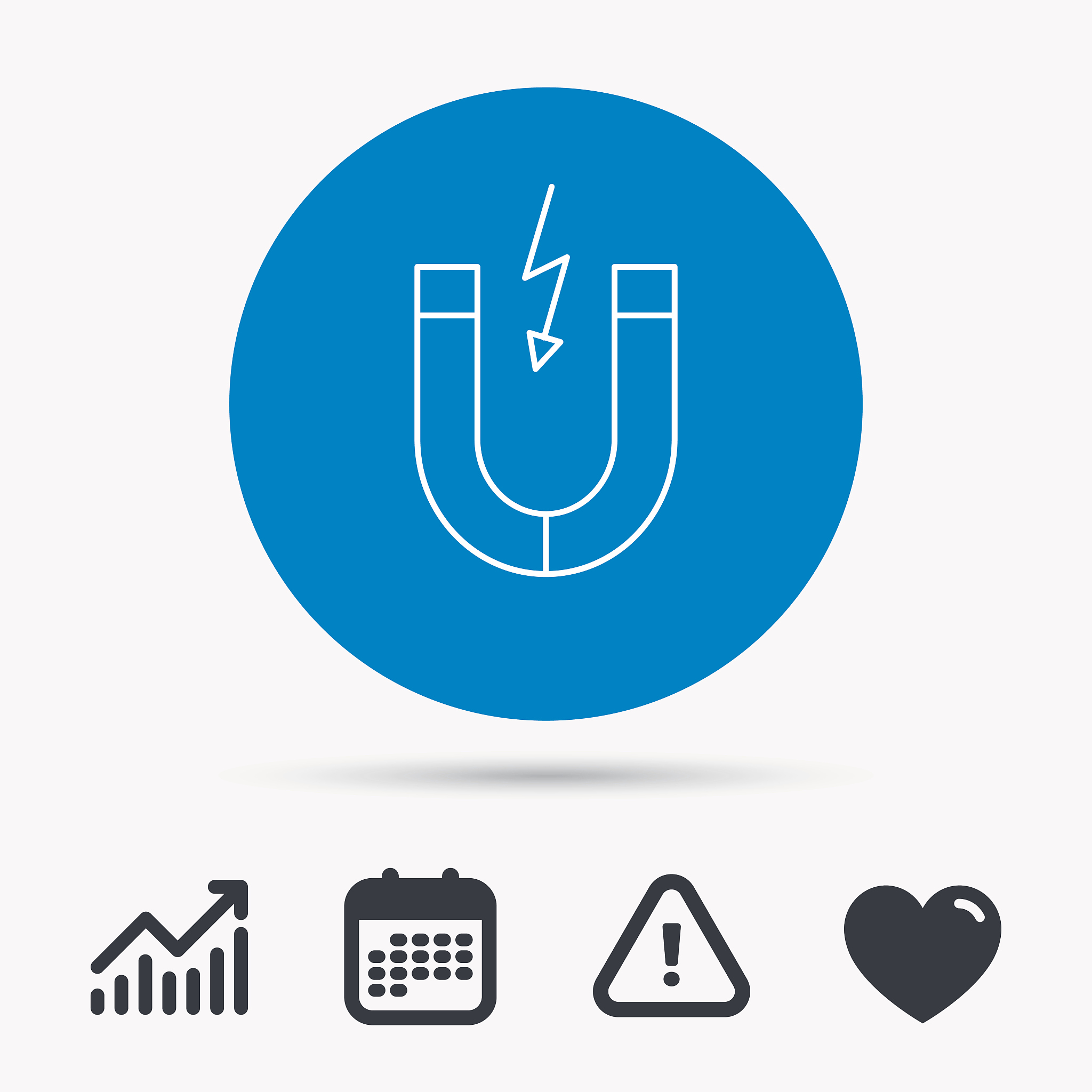 magnet icon. magnetic power sign.