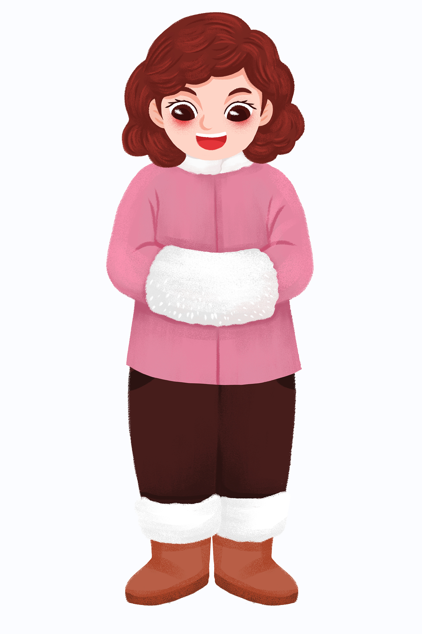 冬天手放在袖套里的女人