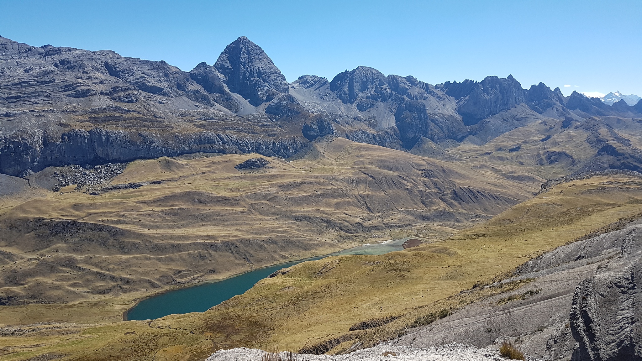 scenic view of mountains against clear sky