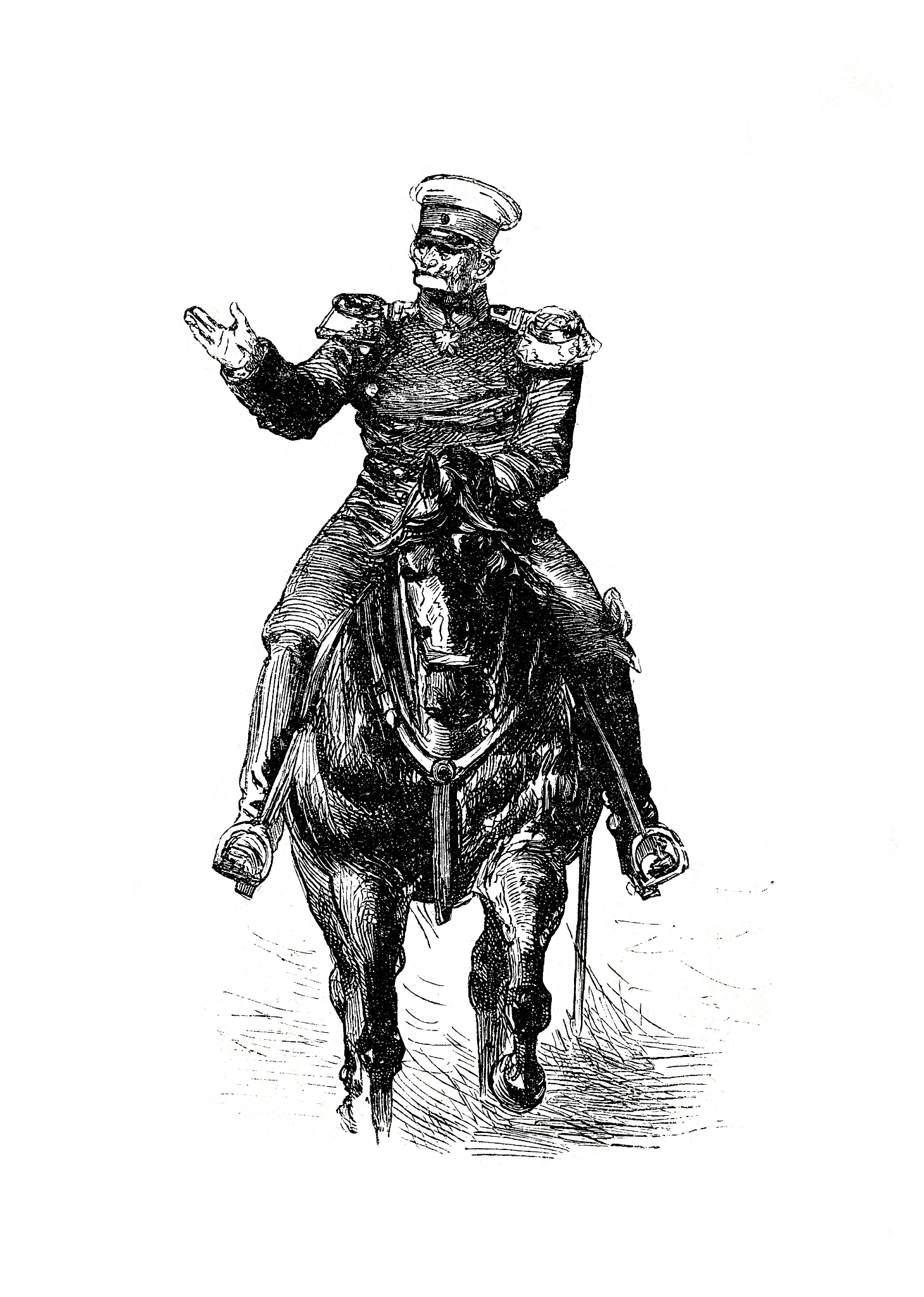 general is riding on a horse