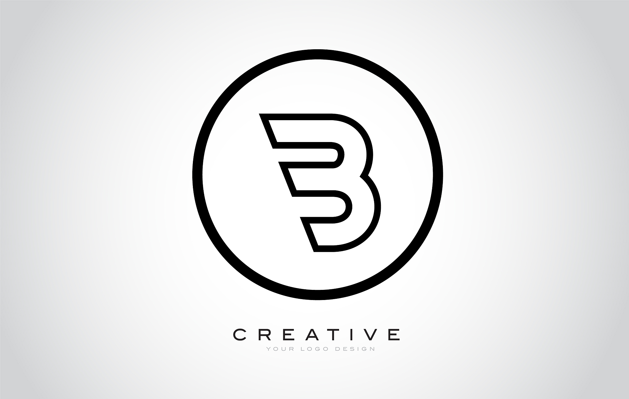 b letter monogram logo design modern b icon with