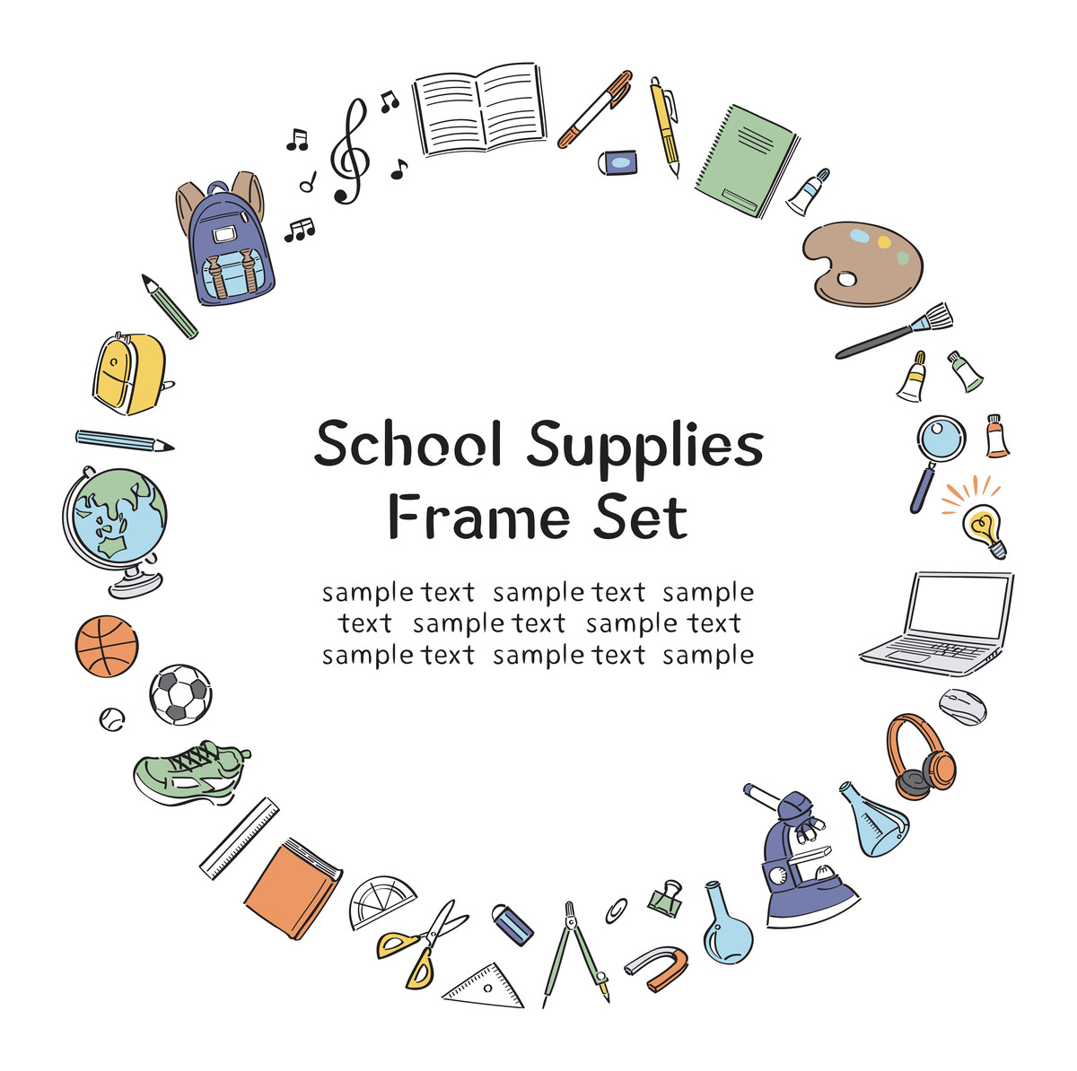 学校用品圆形边框