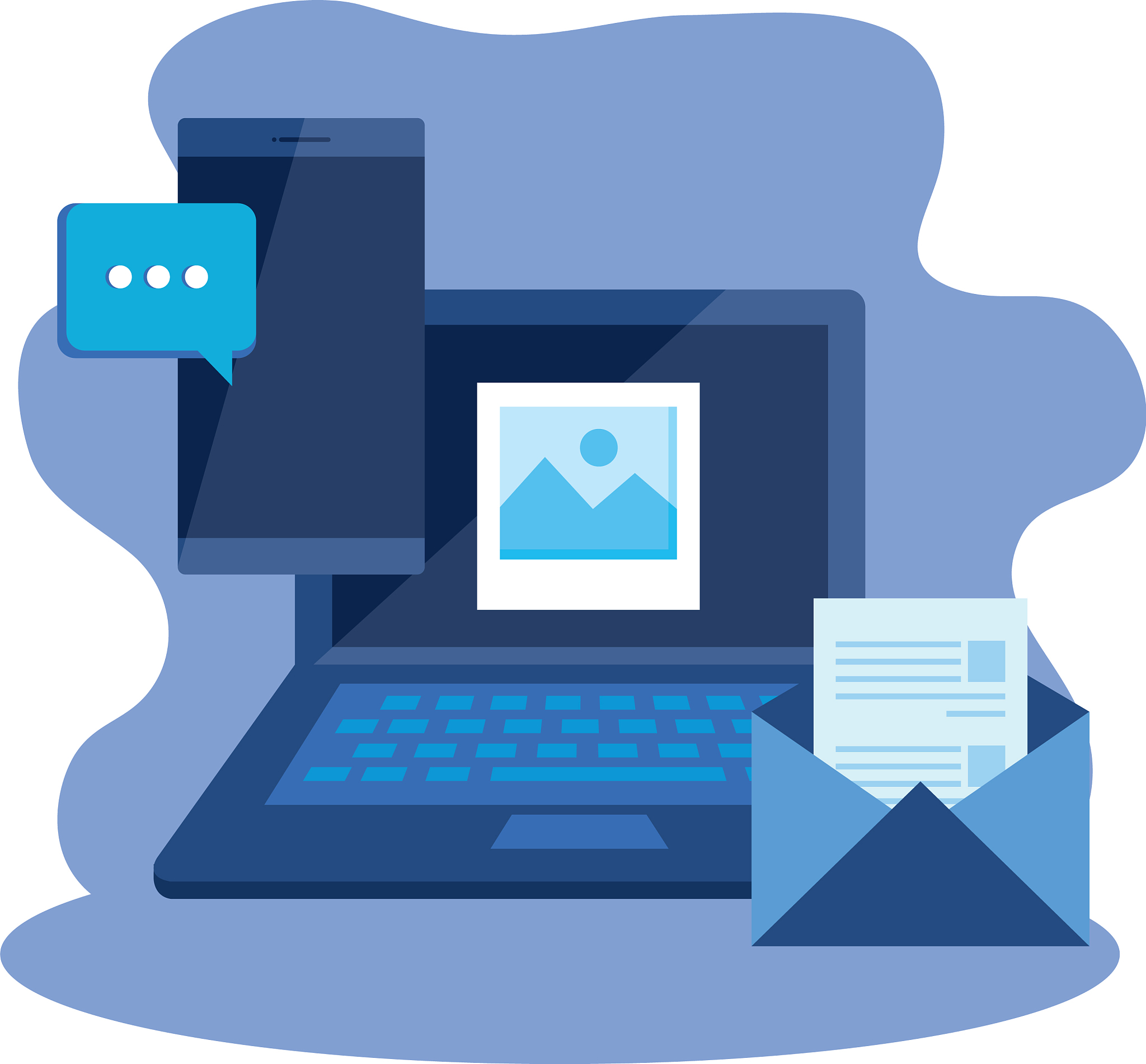 laptop computer and smartphone devices