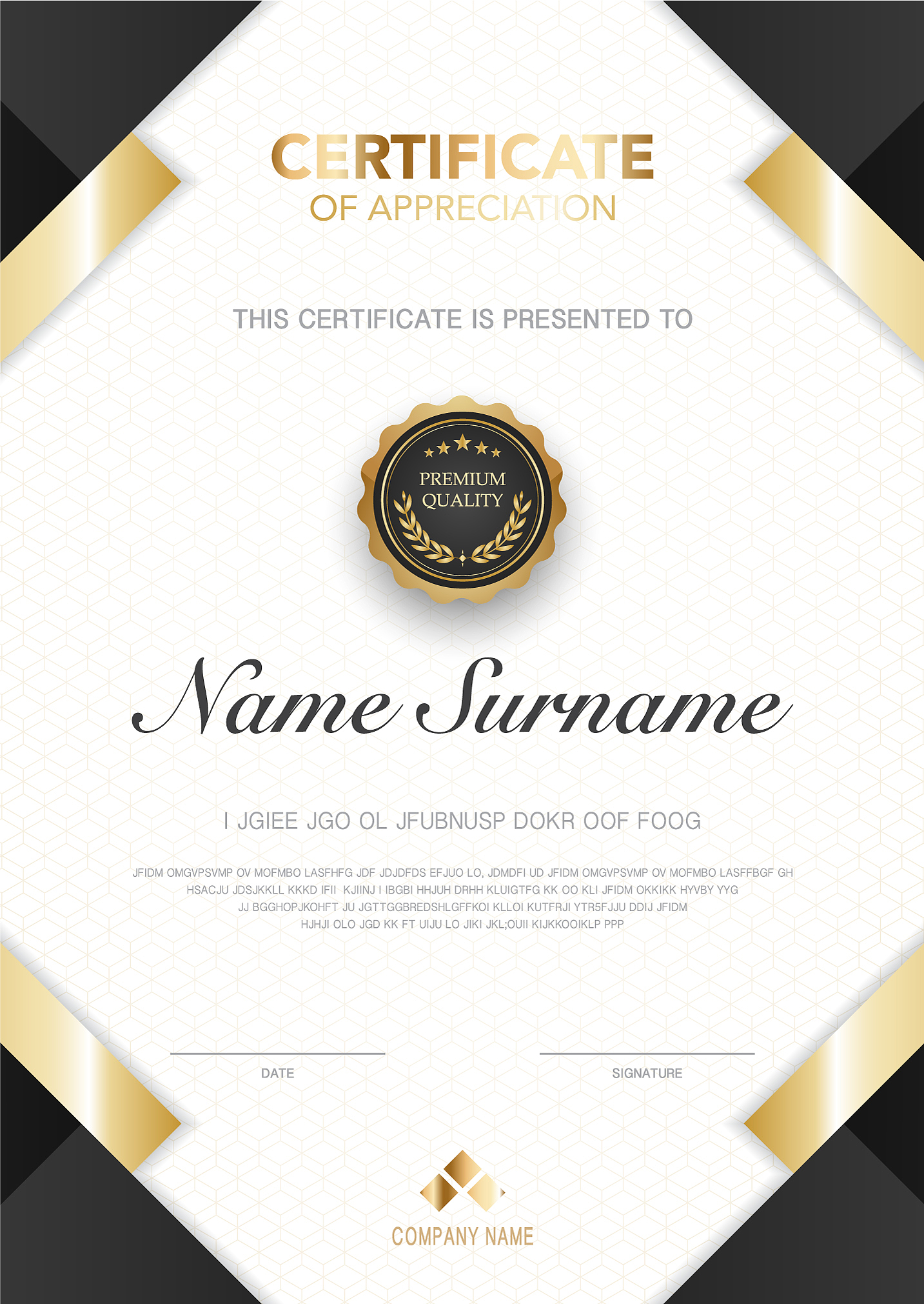 diploma certificate template black and gold color