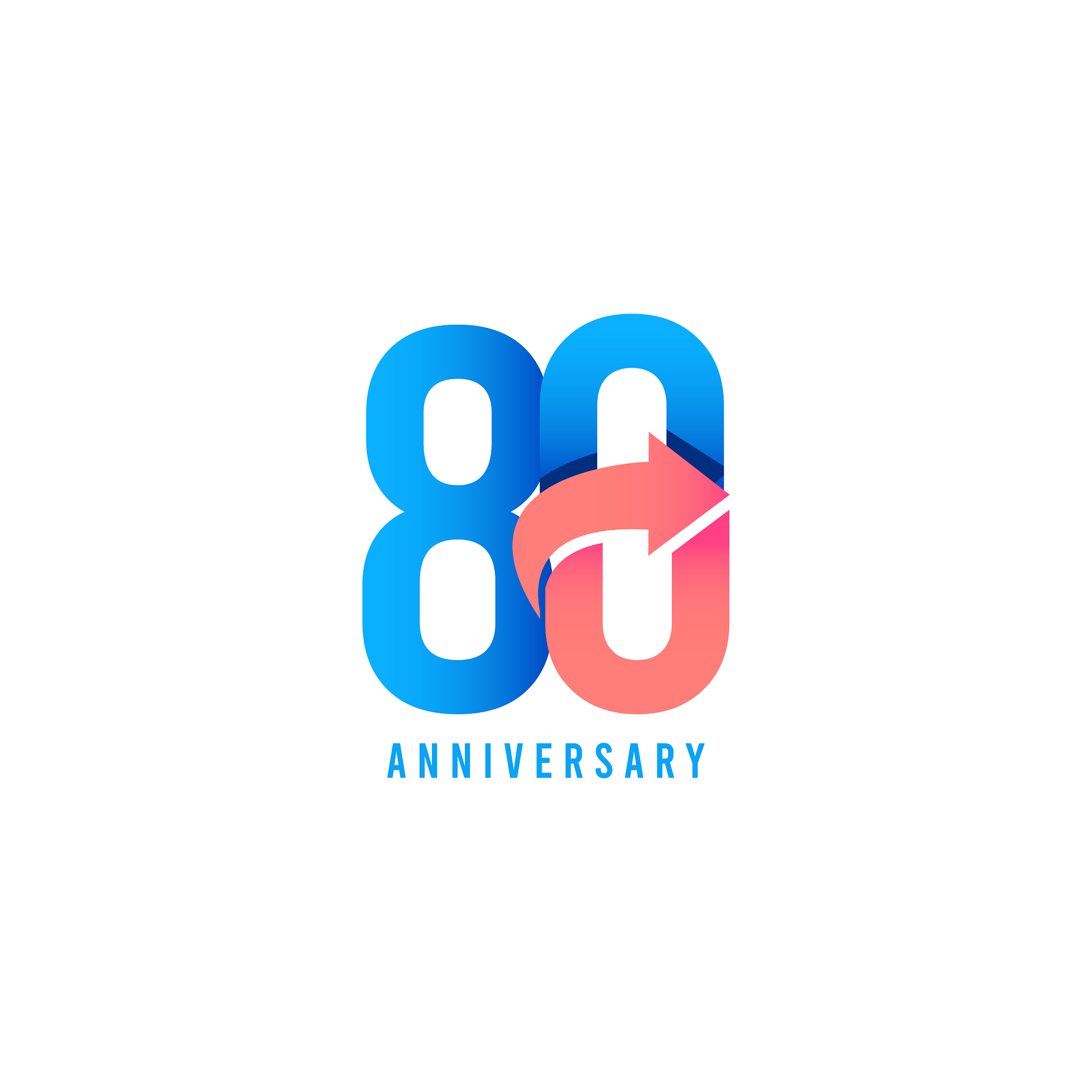 80 year anniversary logo template design