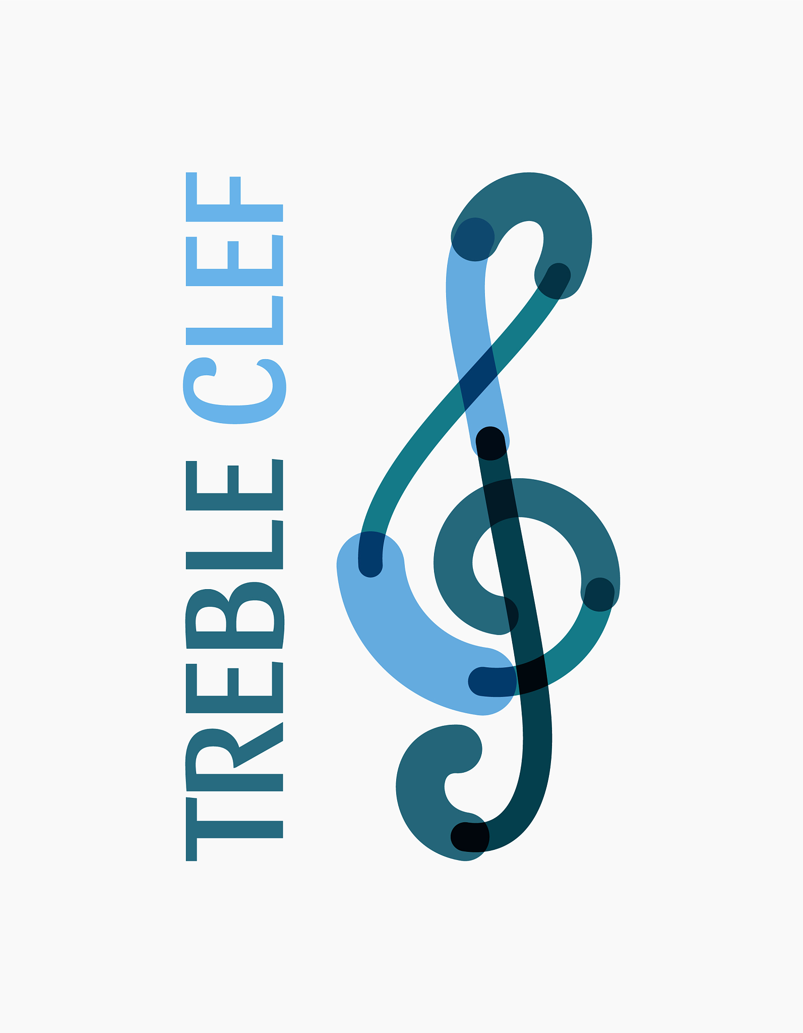 modern logo in the shape of a treble clef