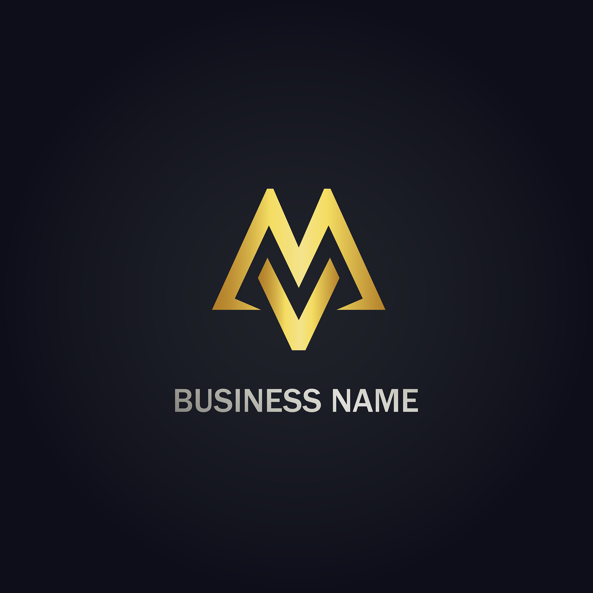 m initial shape company gold logo