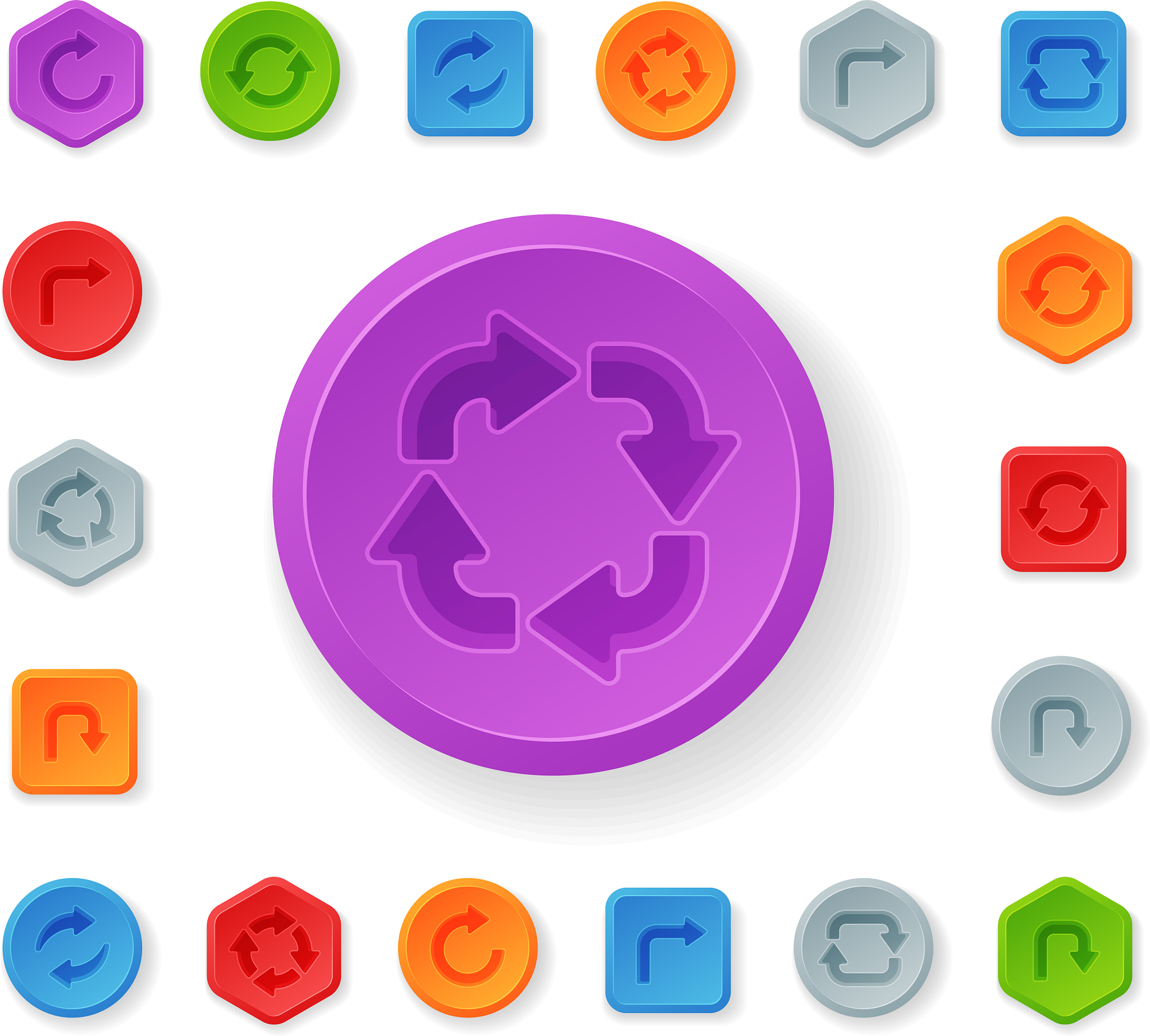 colorful website turn buttons design