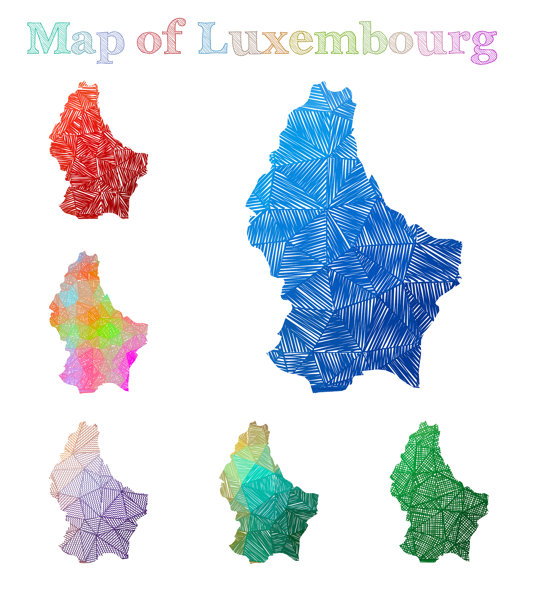 hand-drawn map of luxembourg.