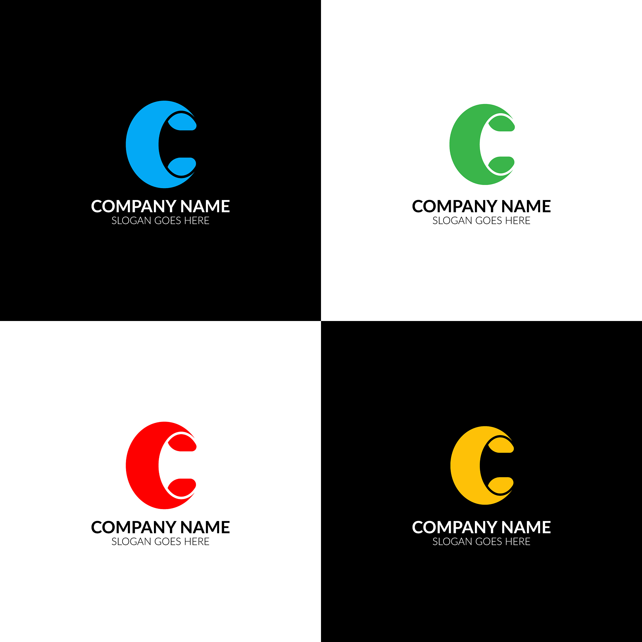 letter c logo icon flat and design