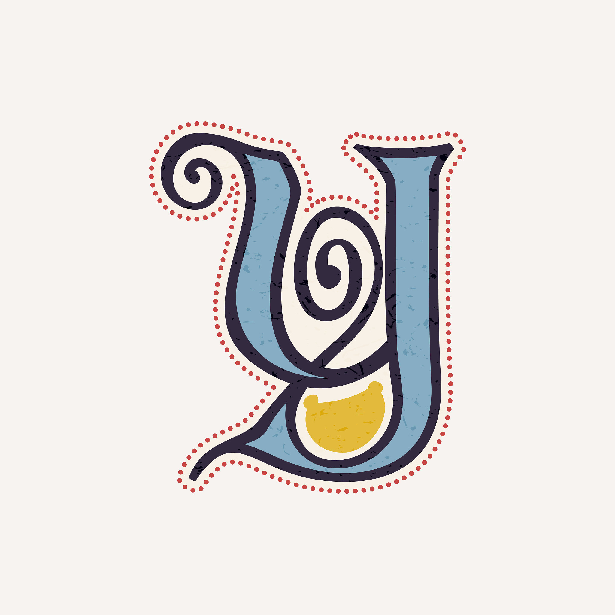y letter logo in true celtic knot-spiral style.