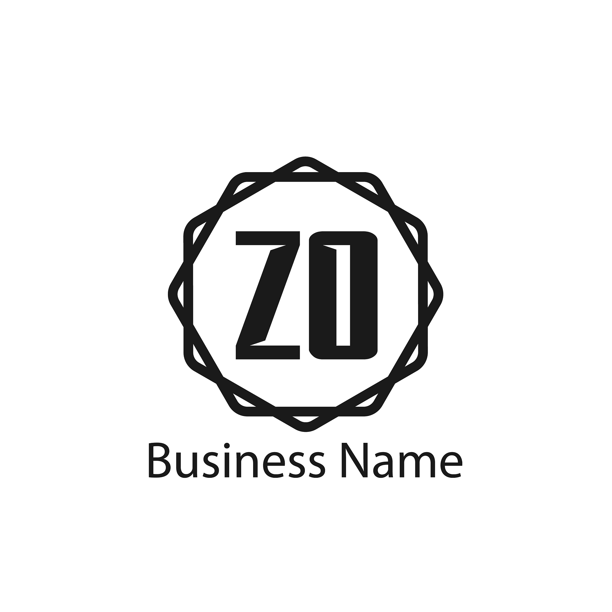 initial letter zo logo template design