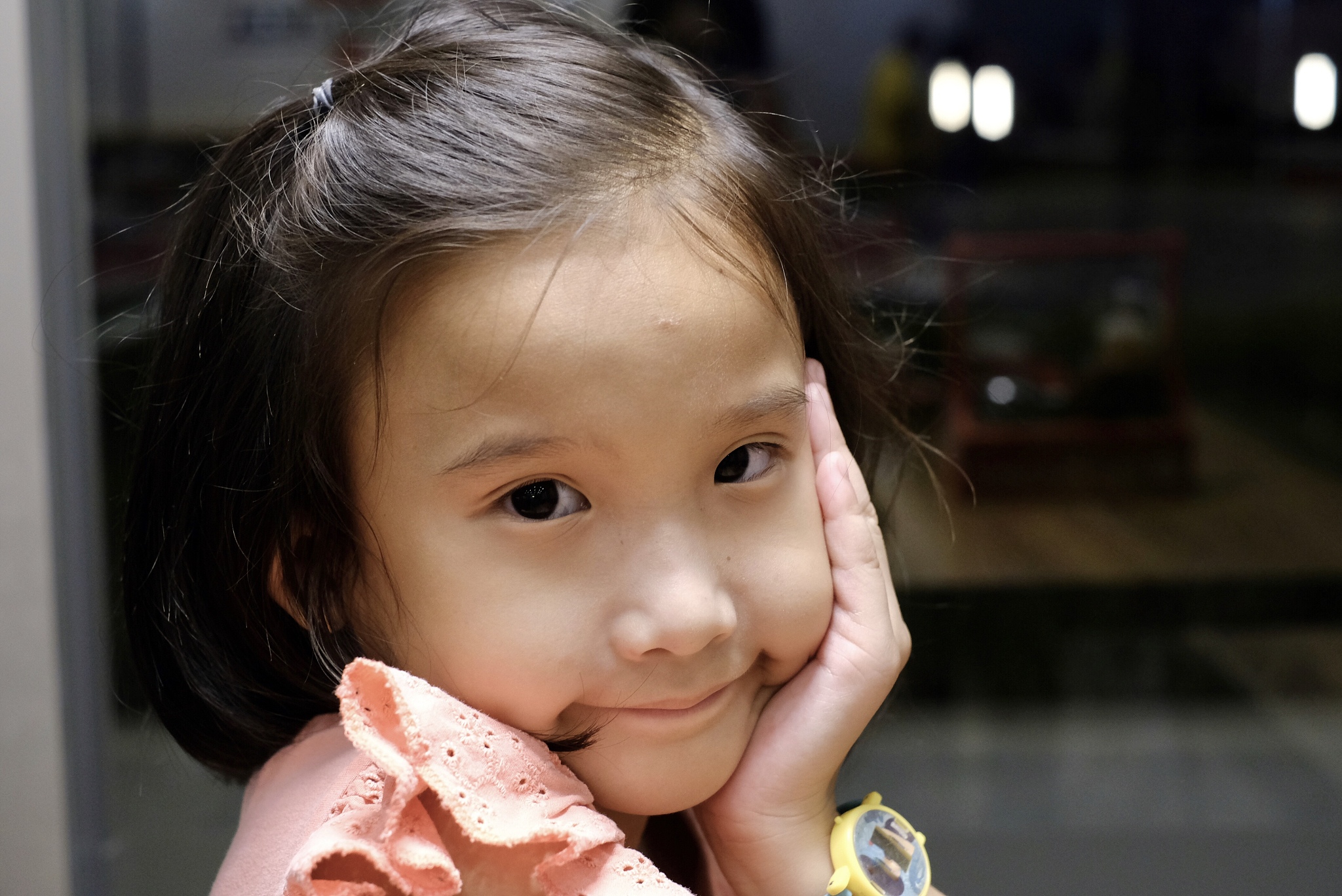 close-up portrait of cute girl