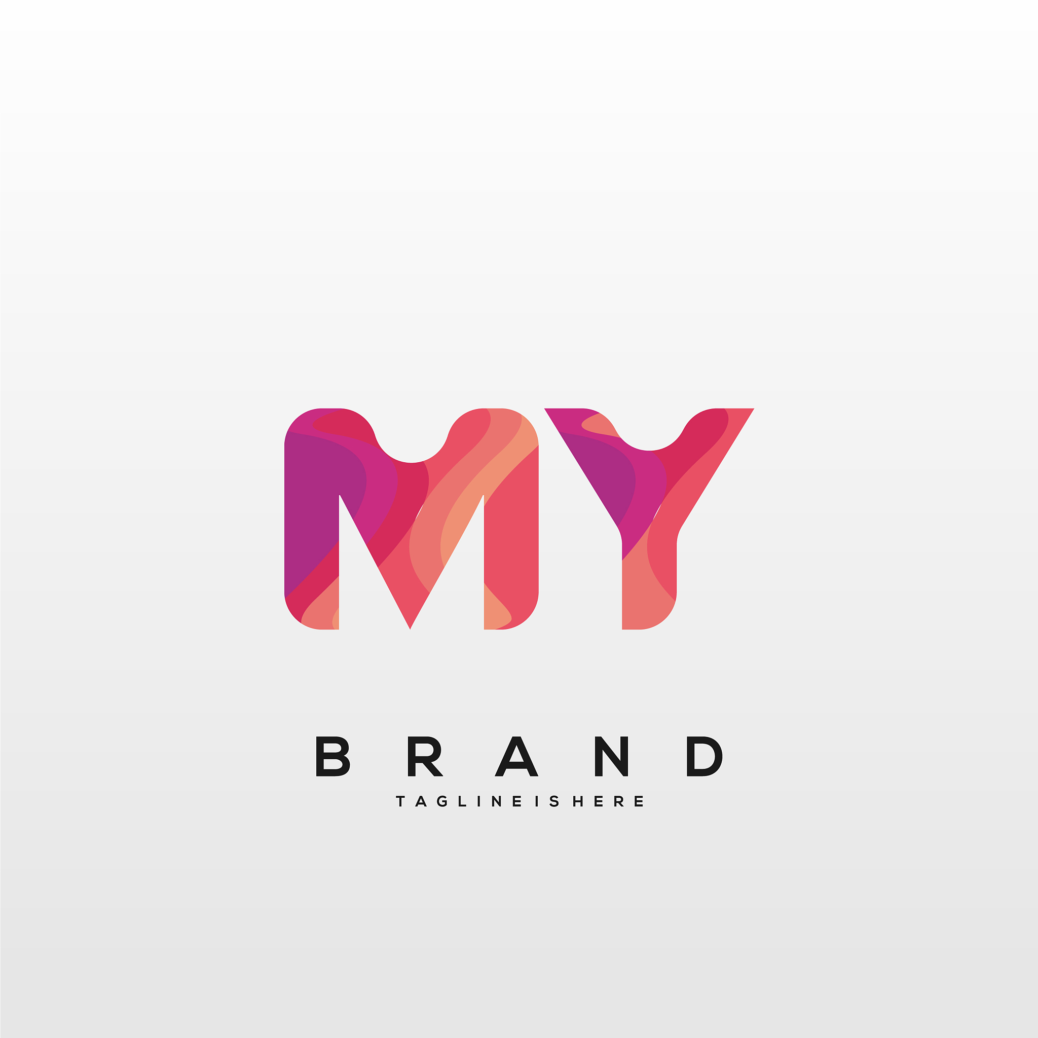 my initial logo with colorful template