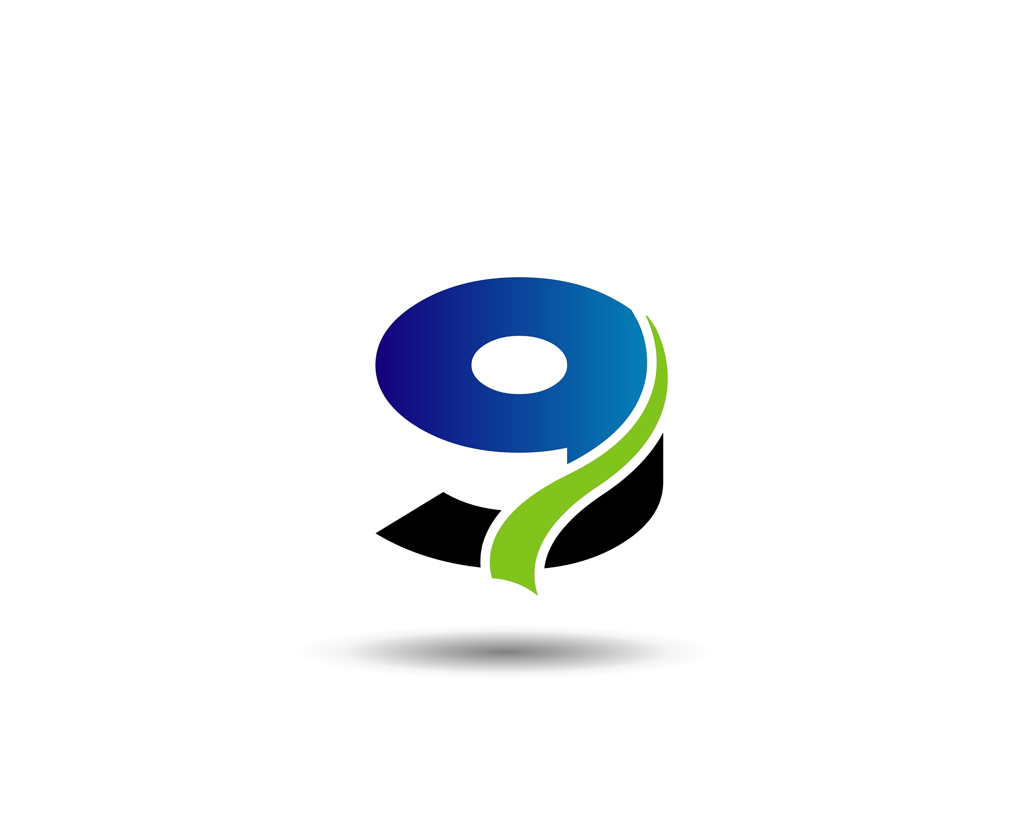 abstract number 9 logo symbol