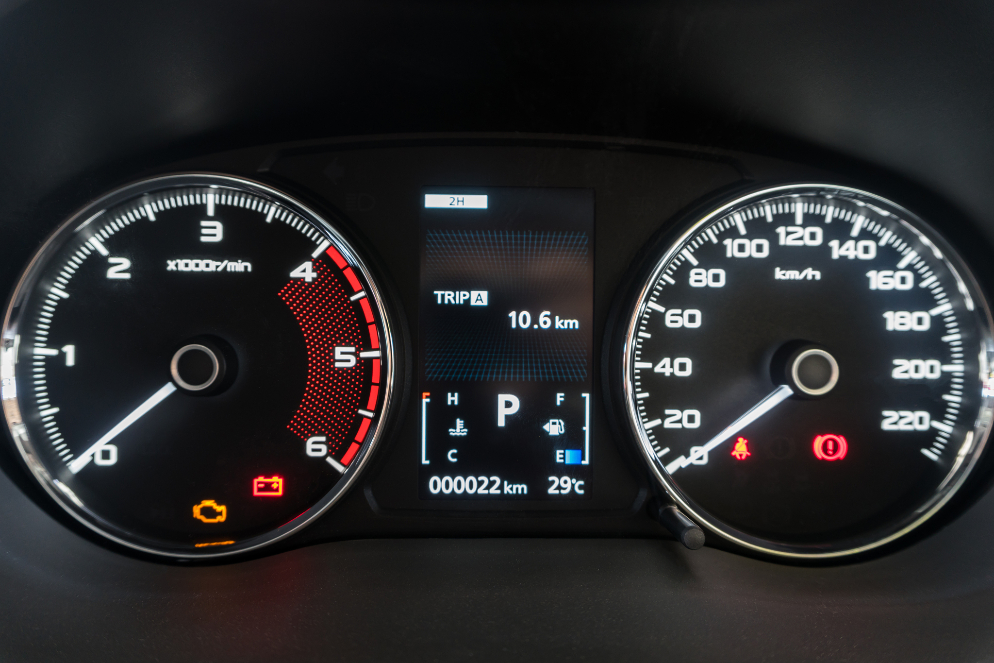 close up of car dashboard