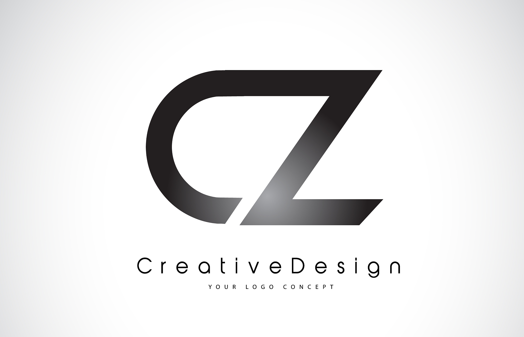 cz c z letter logo design creative icon modern