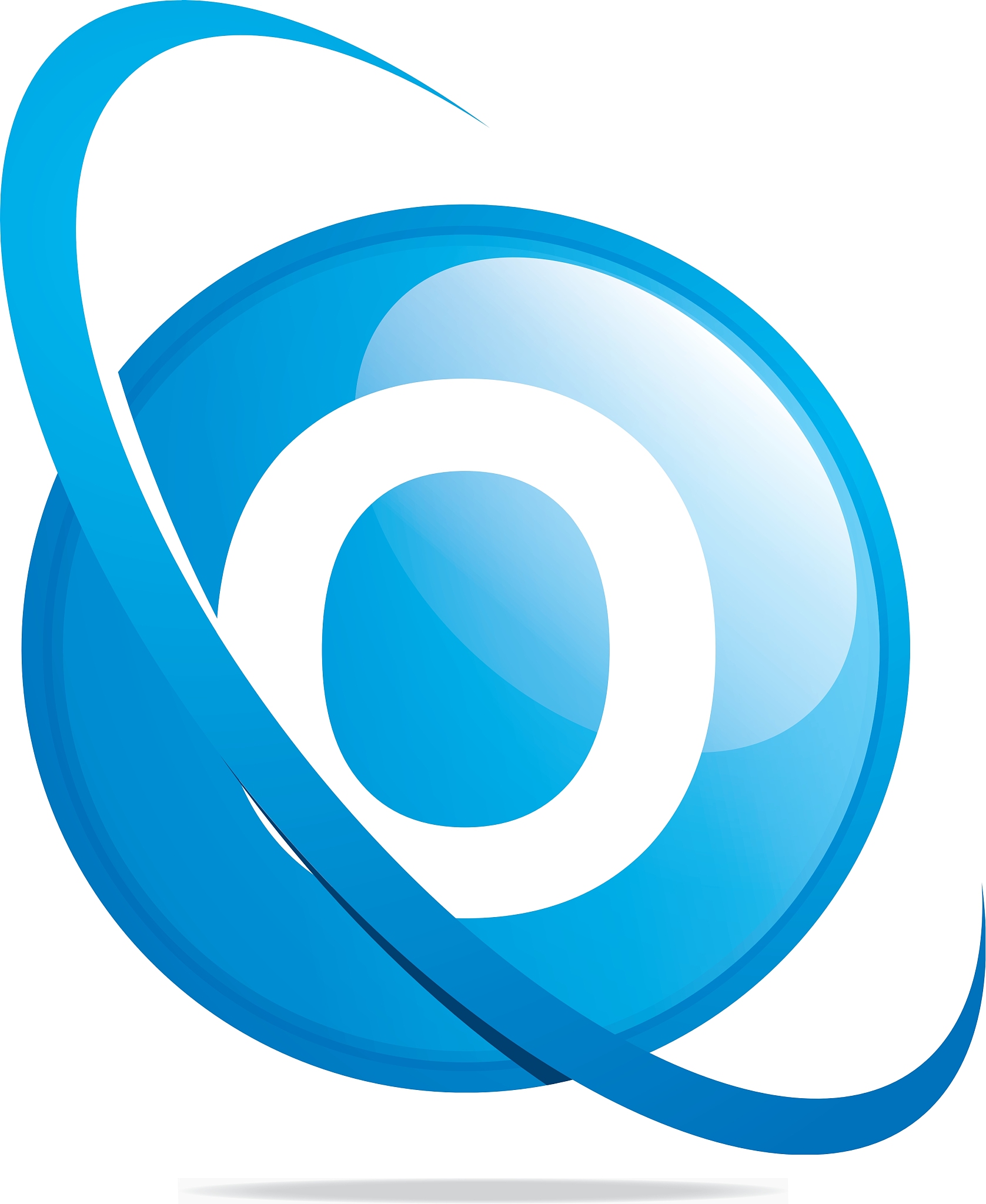 circle globe round letter o blue abstract