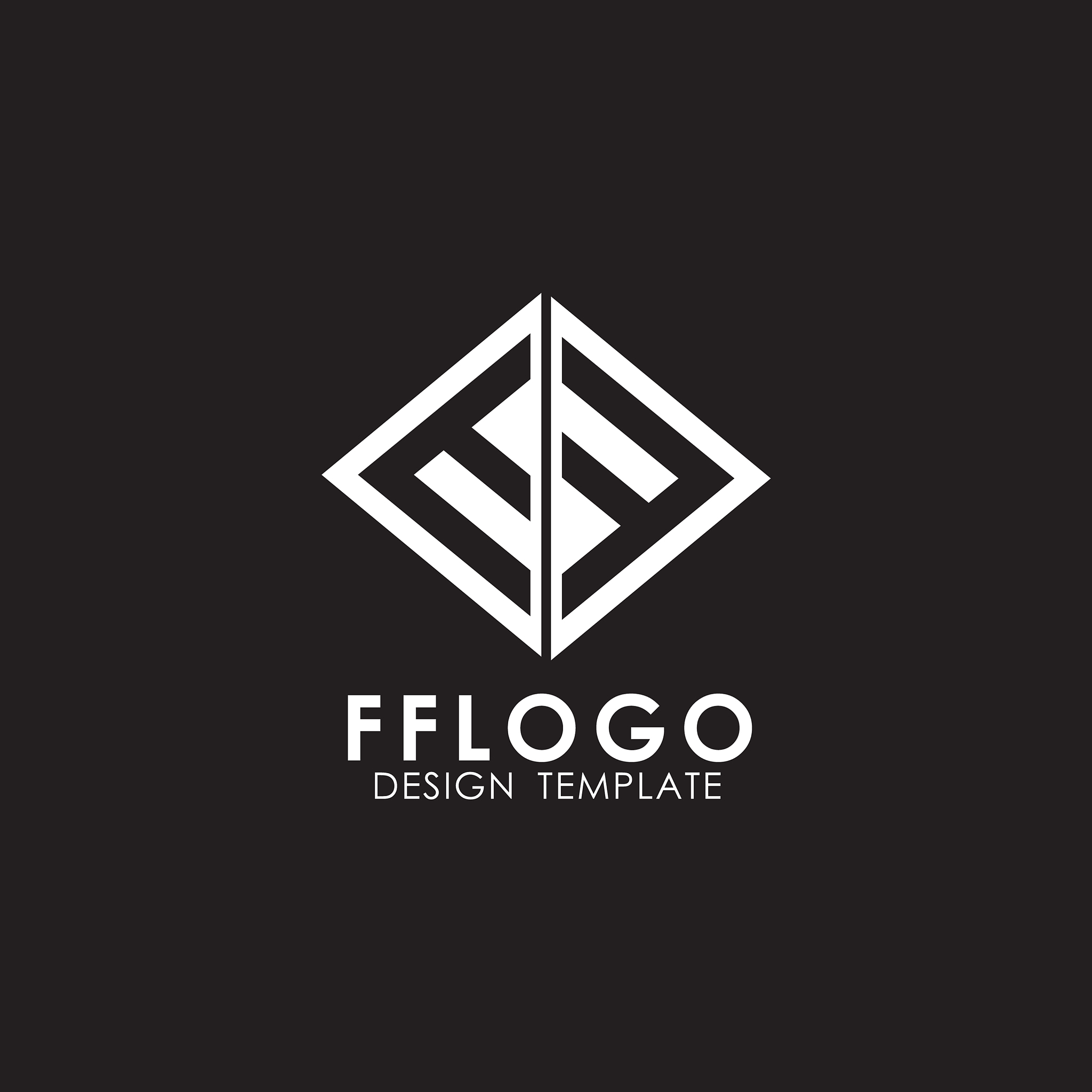 ff letter initial icon logo design template