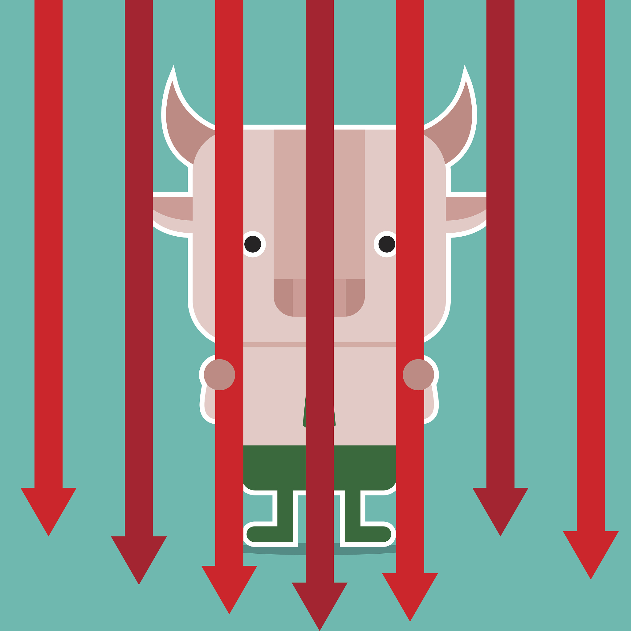 illustration of bull symbol of stock market trend.