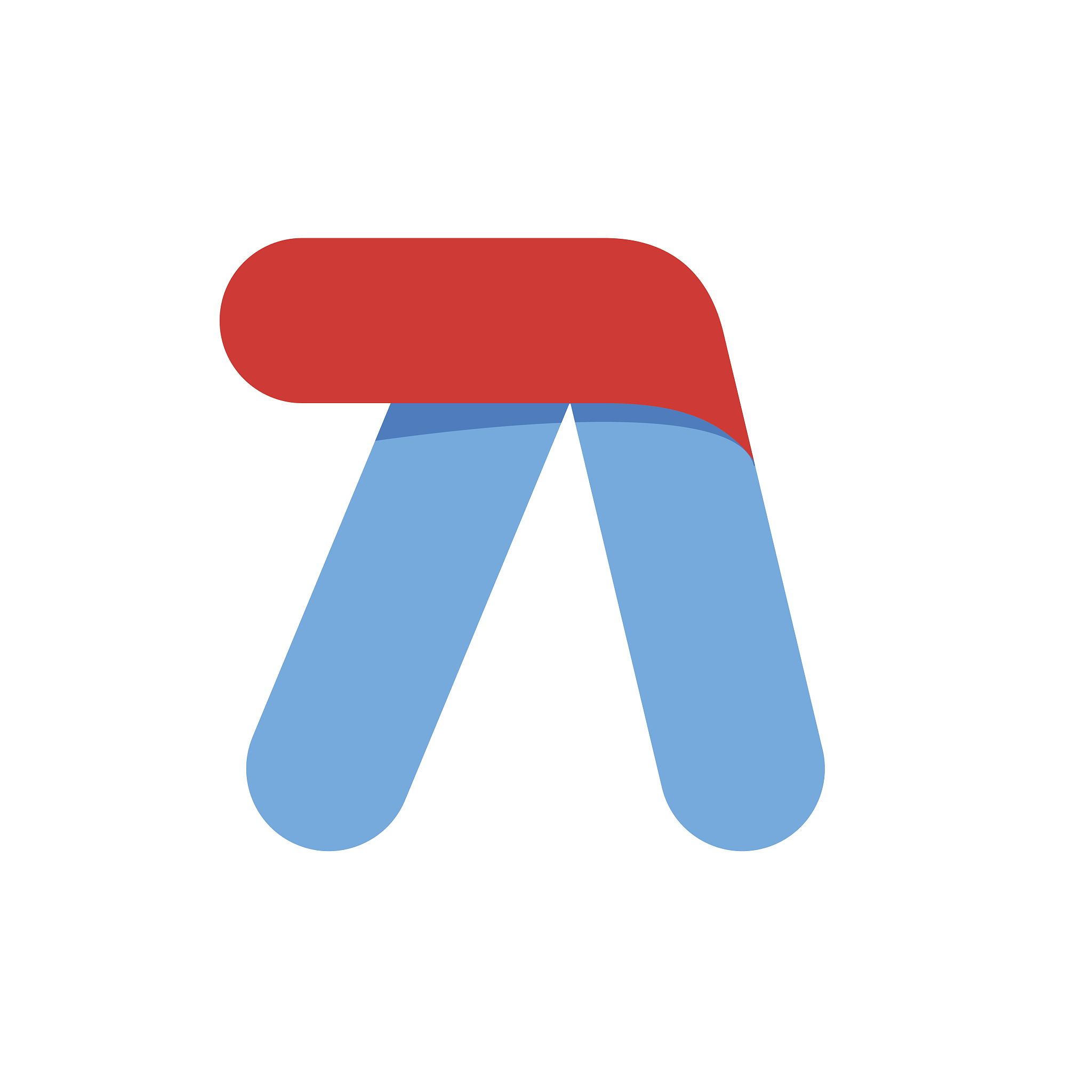 letter a with fast speed line.
